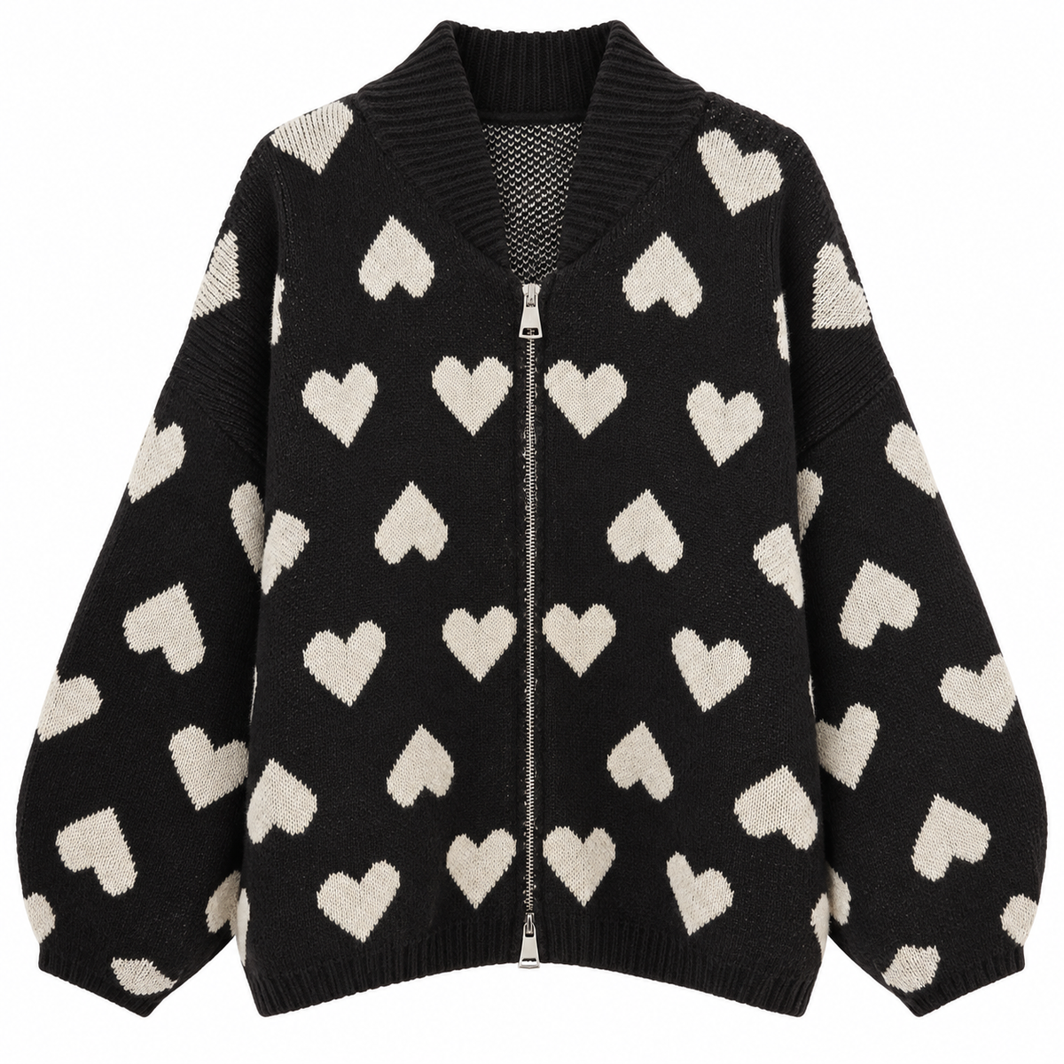 Heart Zip Cardigan - Soft & Cozy