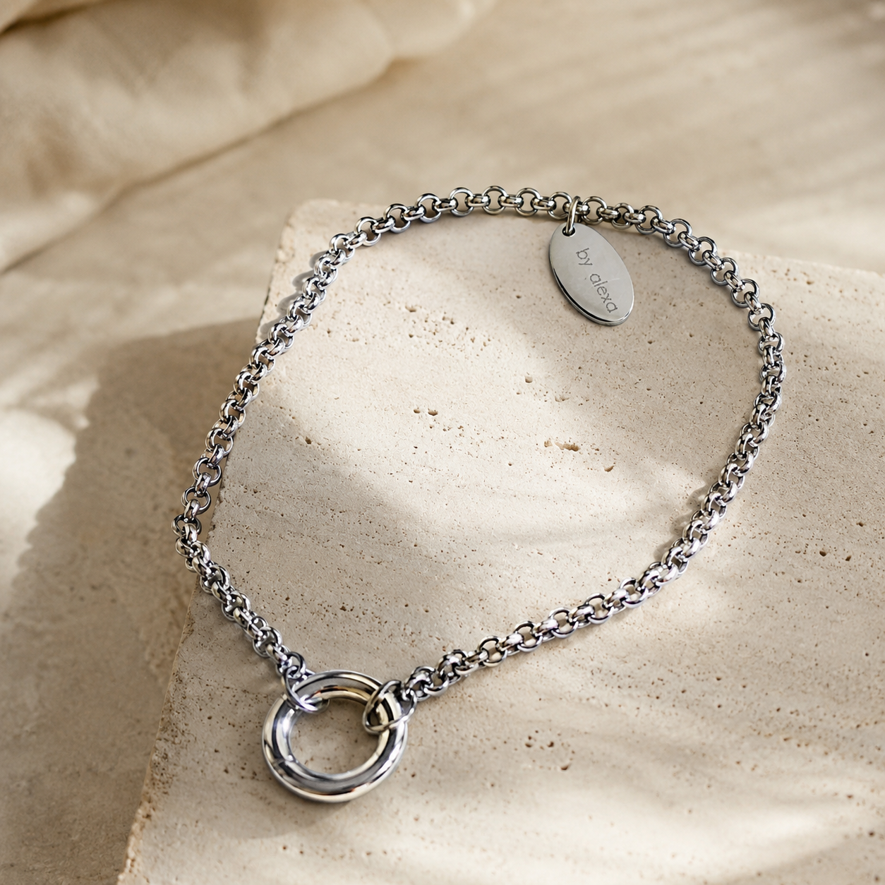 Charmarmband mit Rundkarabiner aus Edelstahl – Silber oder Gold | Mein Mantra