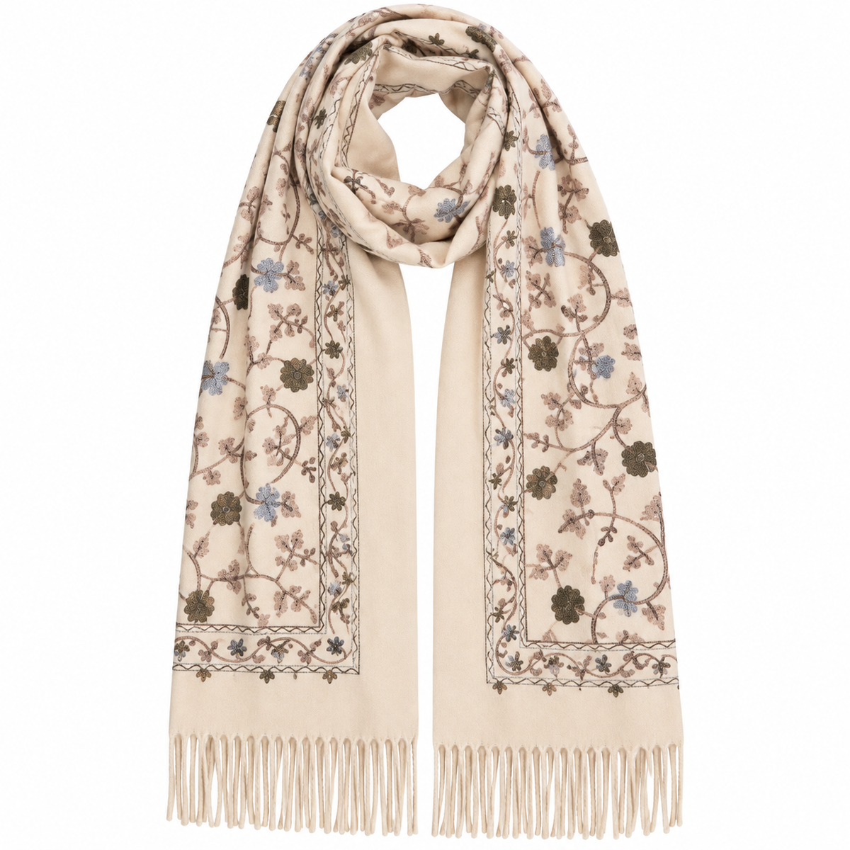 Bestickter Schal – Florale Eleganz