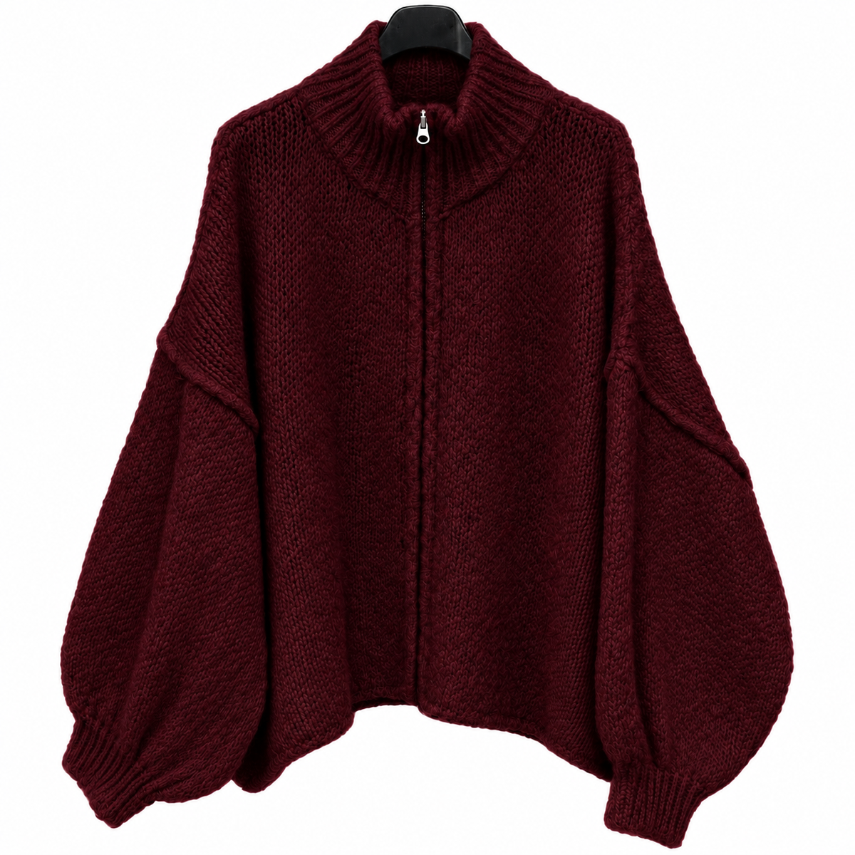 Curvy Zipper Cardigan – Cozy & Oversized
