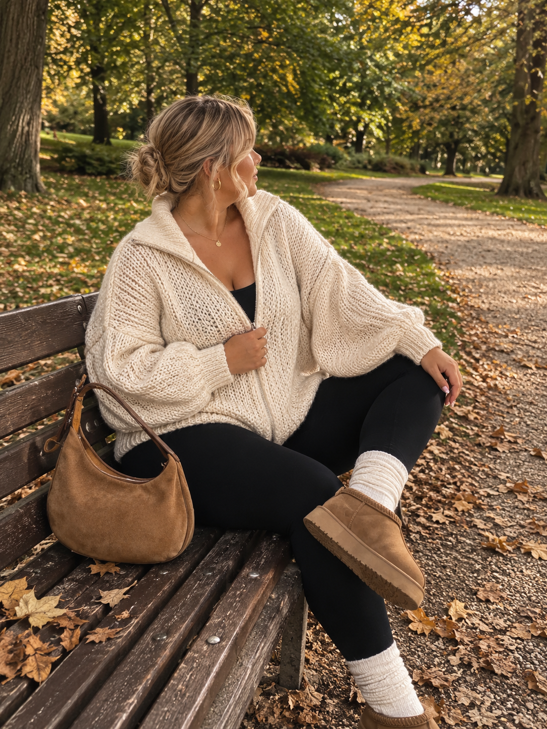 Curvy Zipper Cardigan – Cozy & Oversized