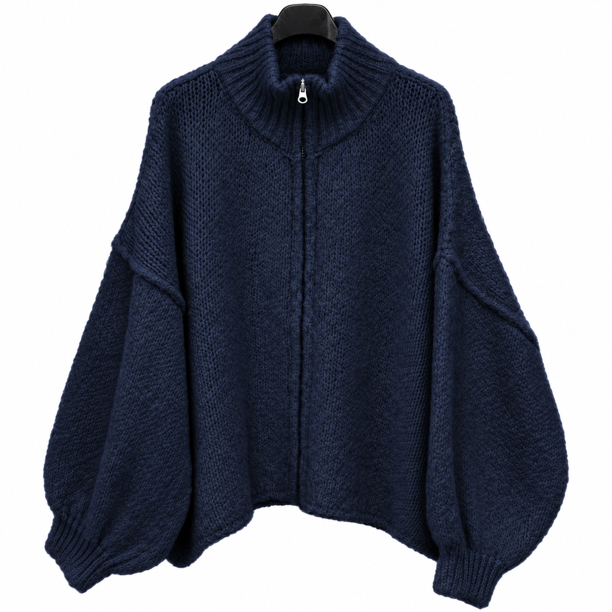 Curvy Zipper Cardigan – Cozy & Oversized