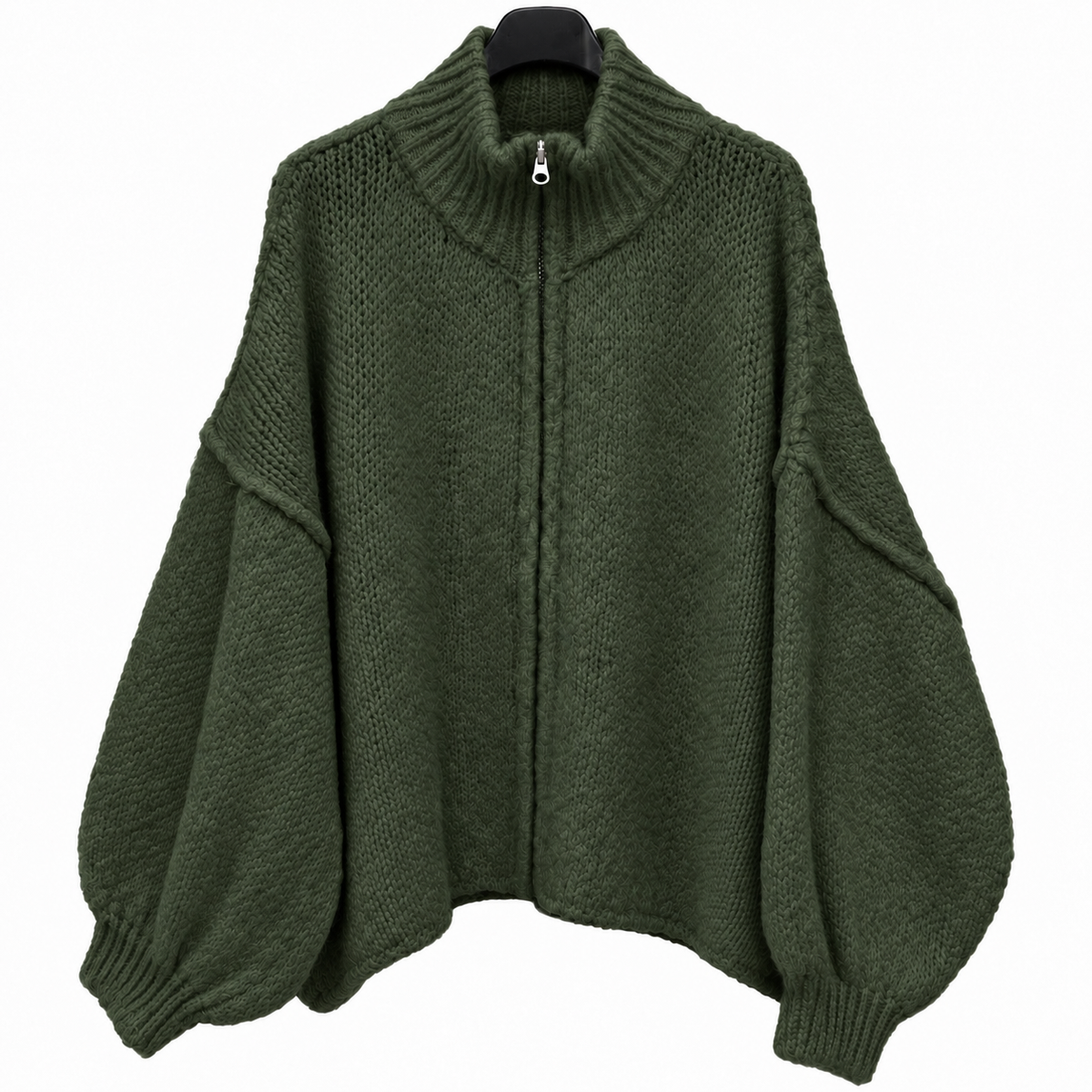 Curvy Zipper Cardigan – Cozy & Oversized