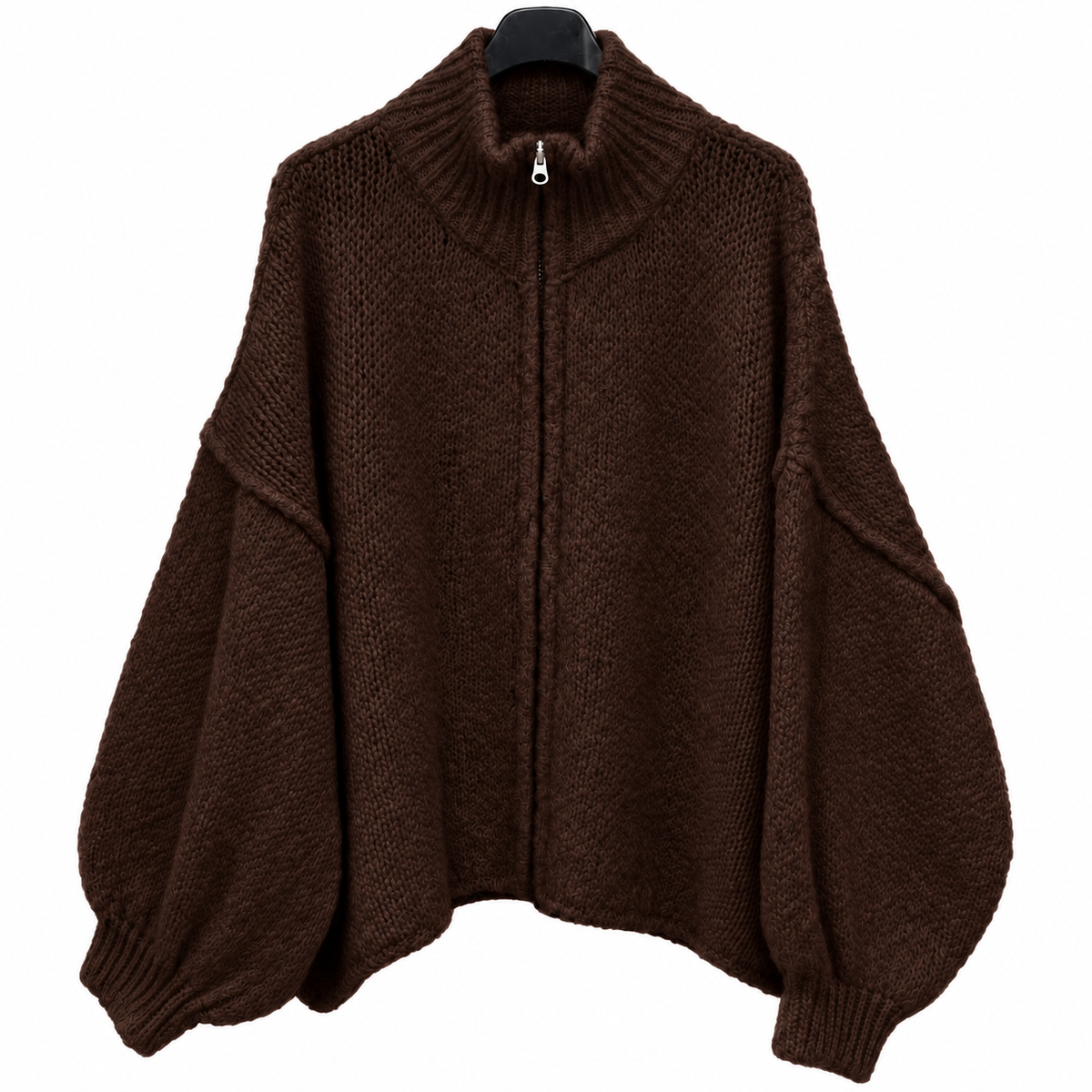 Curvy Zipper Cardigan – Cozy & Oversized