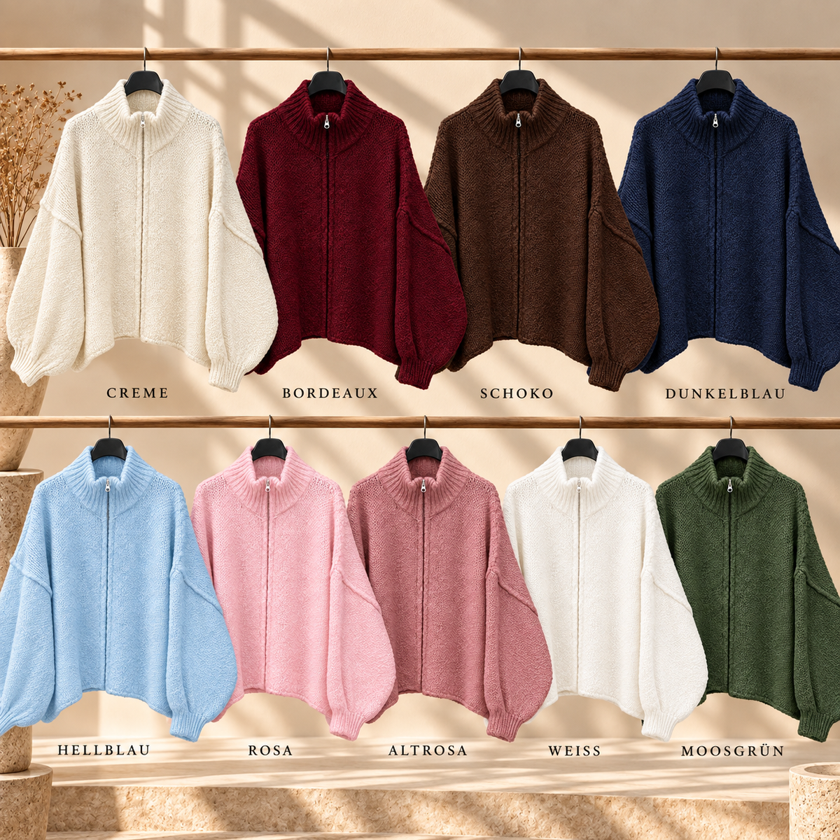 Curvy Zipper Cardigan – Cozy & Oversized