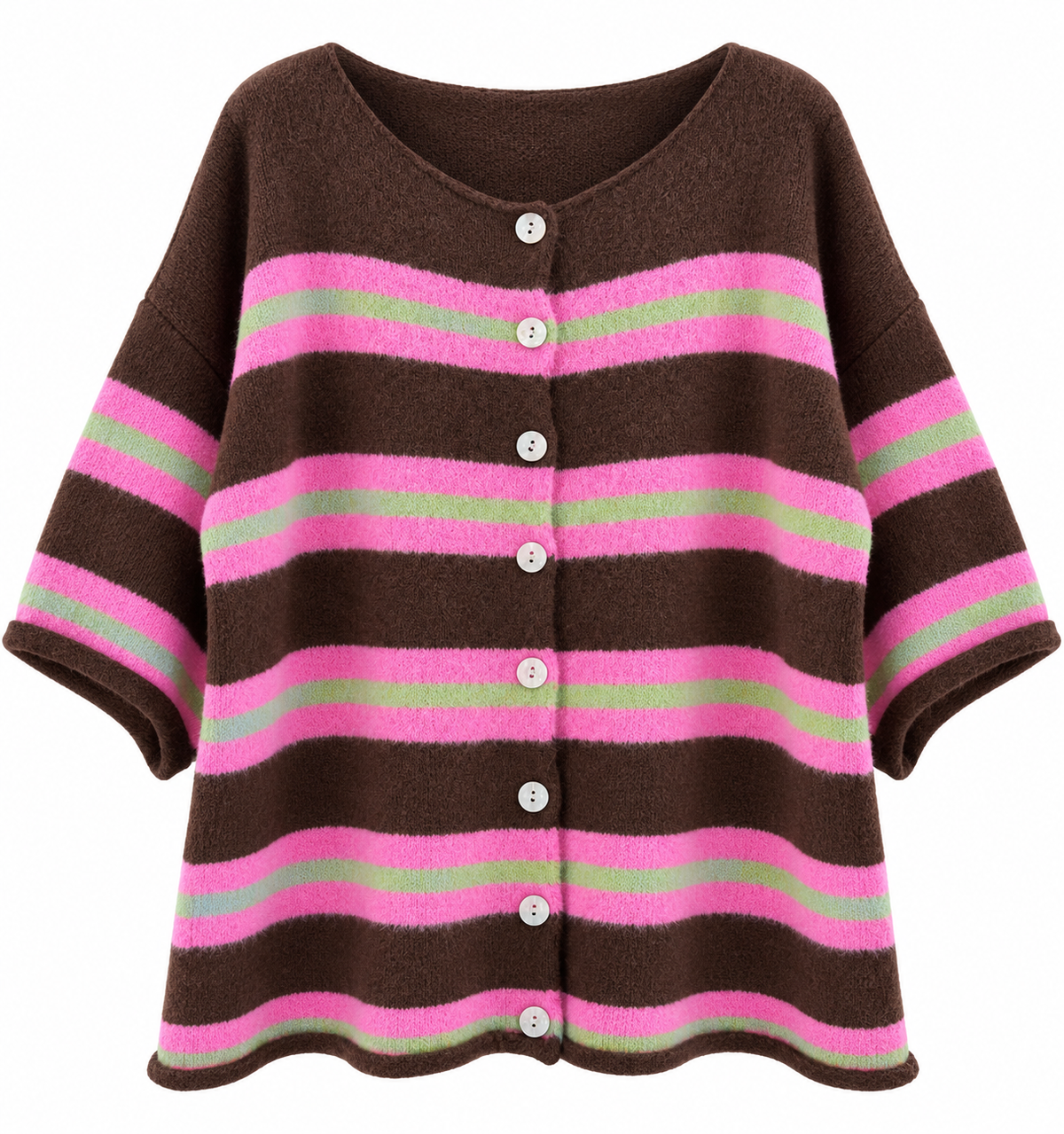 Kuscheliger Streifen Cardigan mit Wolle