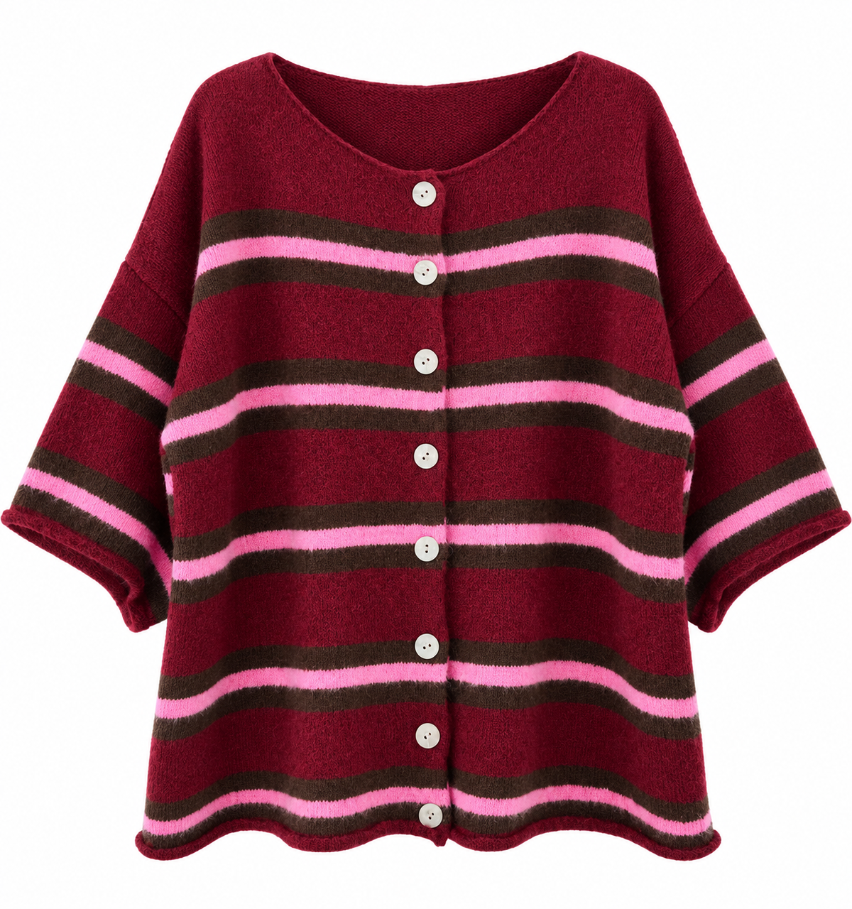 Kuscheliger Streifen Cardigan mit Wolle