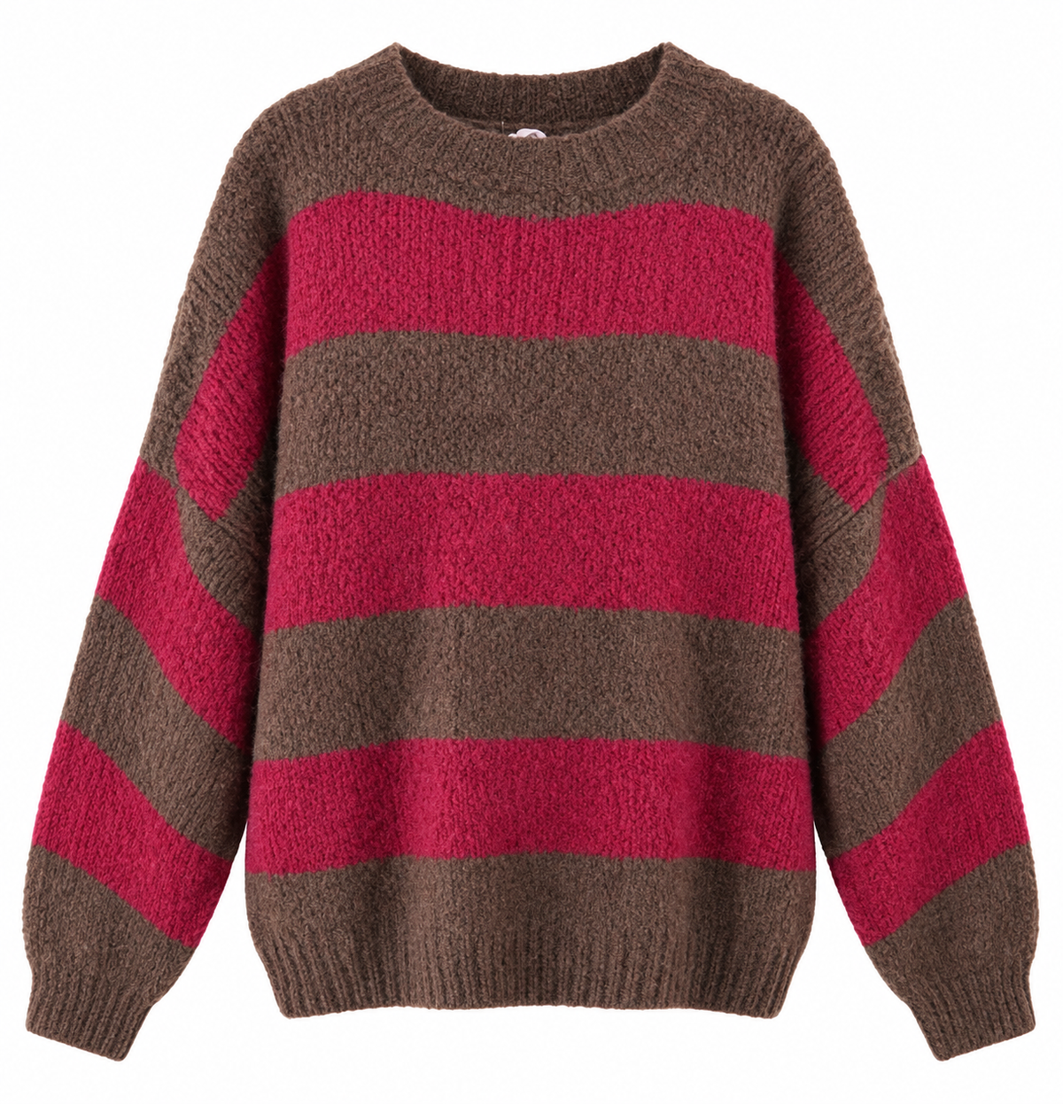 Streifen Strickpullover mit Wolle