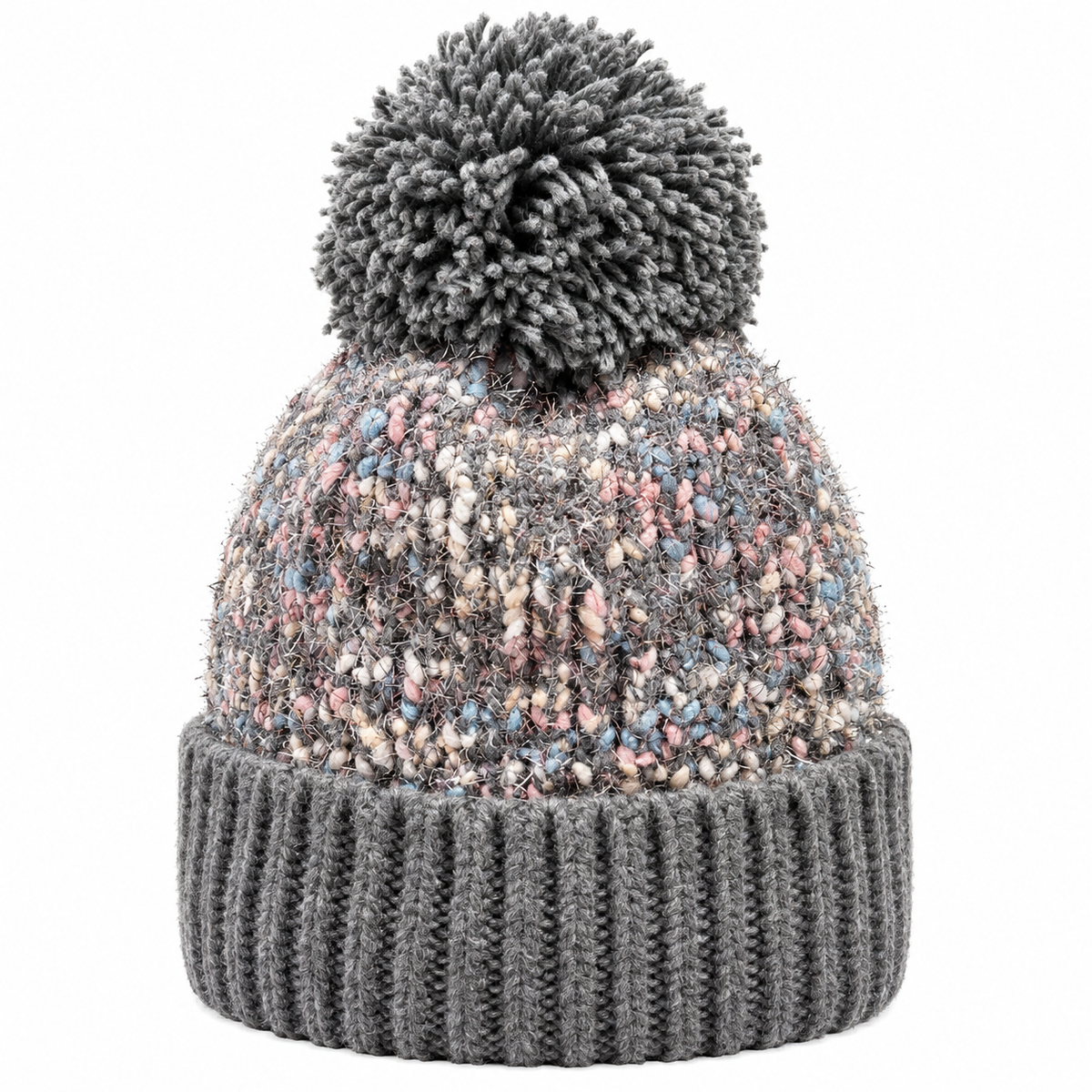 Glitzer Strickmütze mit Bommel