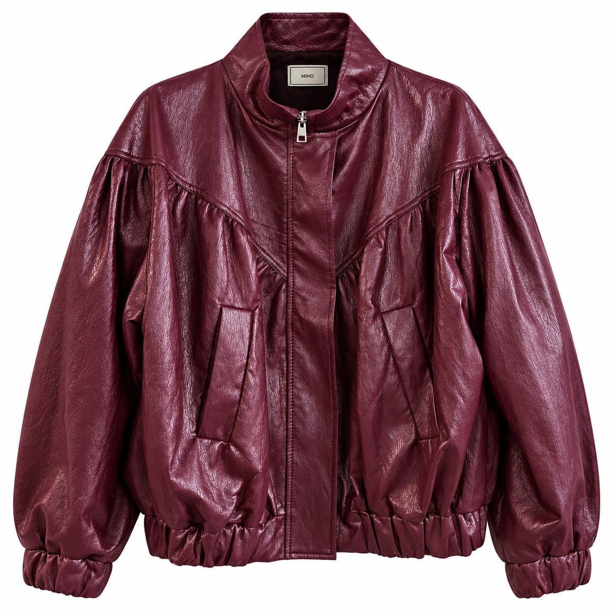 Glossy Bomberjacke in Lederoptik