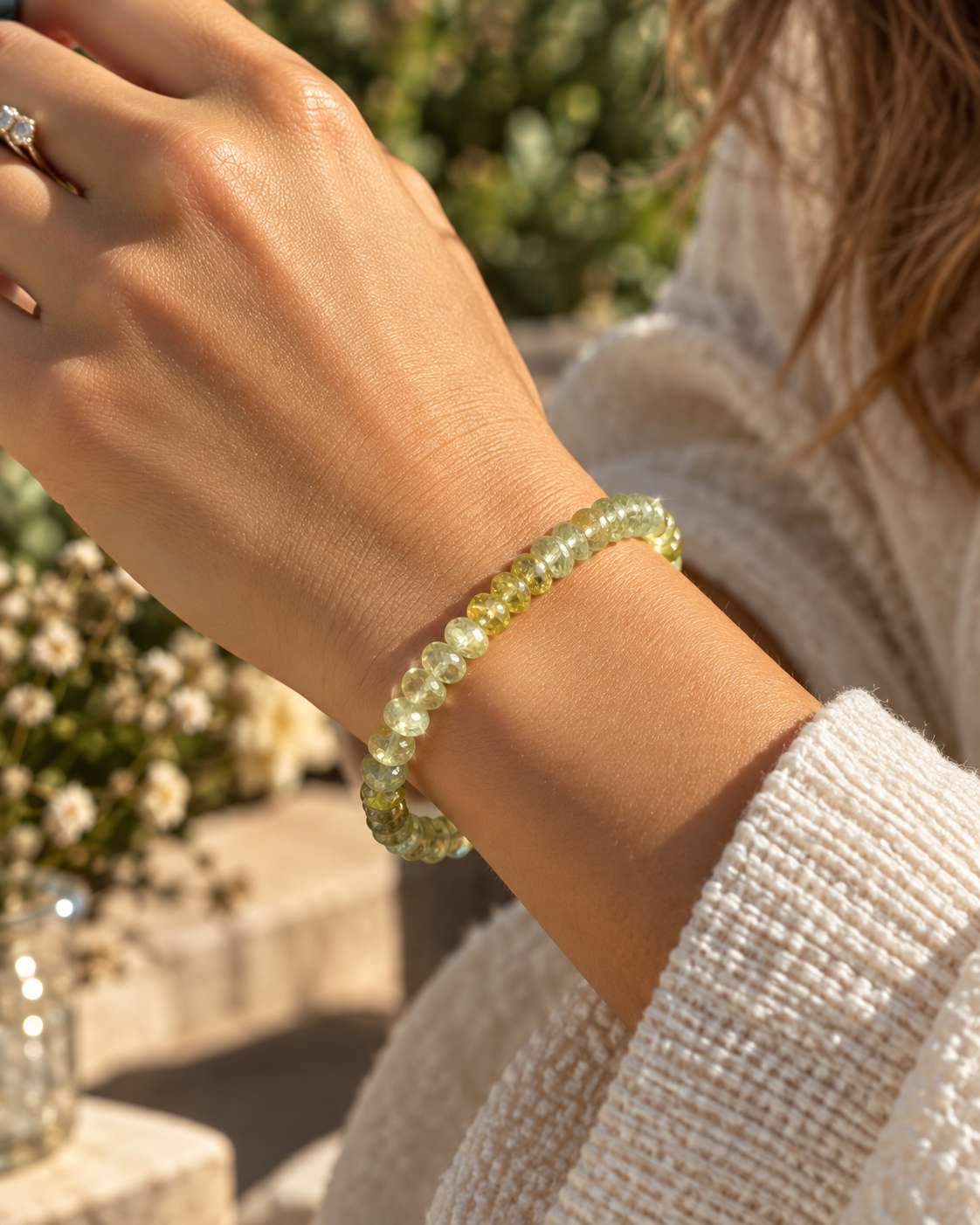 Grossularit Armband – Grüner Granat Facettiert