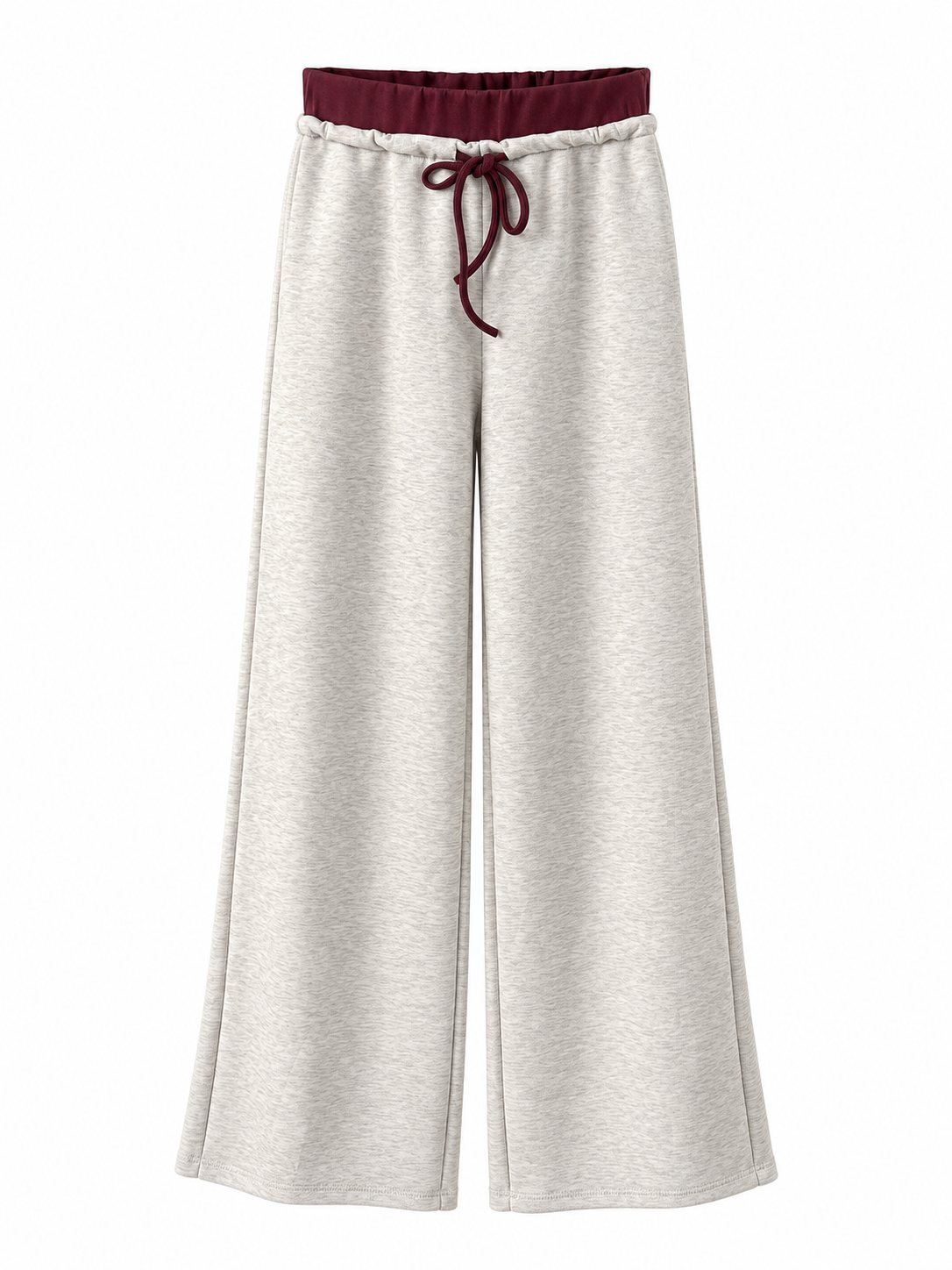 Wide Leg Hose mit Kontrastbund