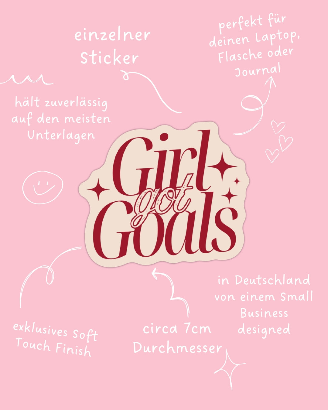 Girl Got Goals Sticker – Soft Touch | Selbstvertrauen, Motivation & Erfolg
