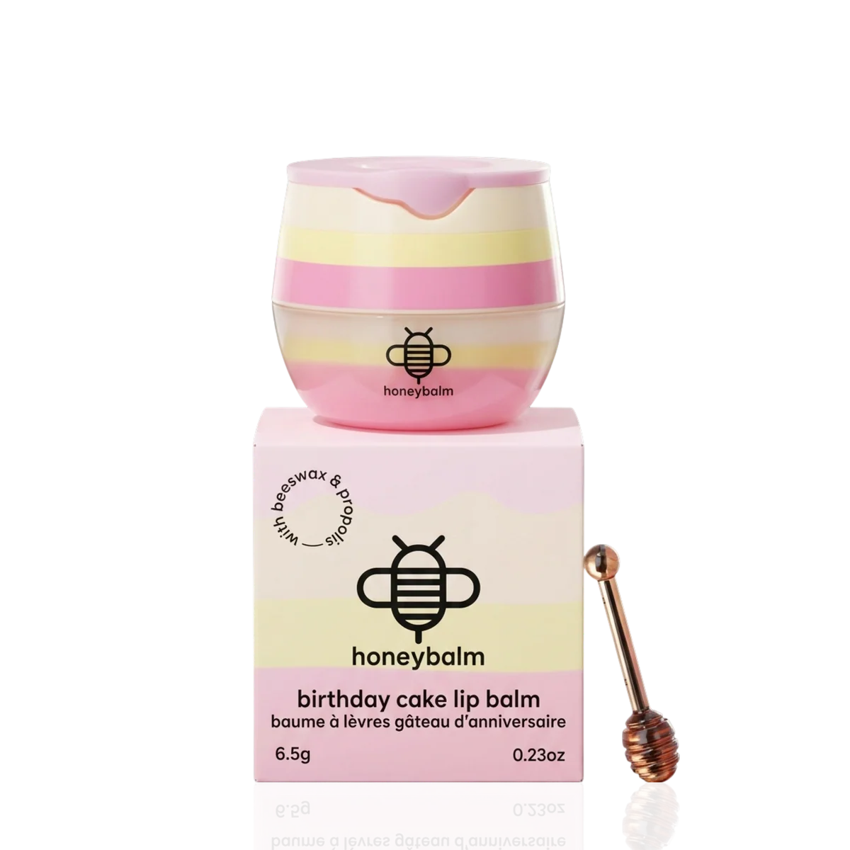 Honeybalm Birthday Cake – Cremige Lippenpflege mit Vanille-Erdbeer-Geburtstagskuchen Aroma