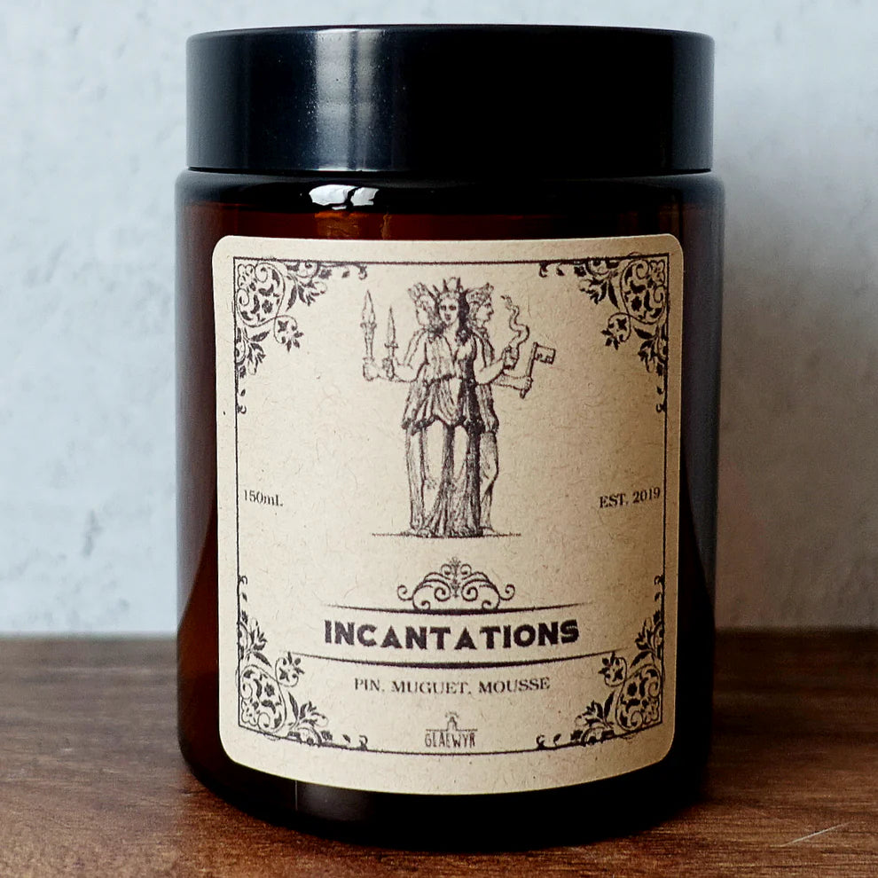 Incantations – Duftkerze | Kiefer, Maiglöckchen & Eichenmoos | 150 ml