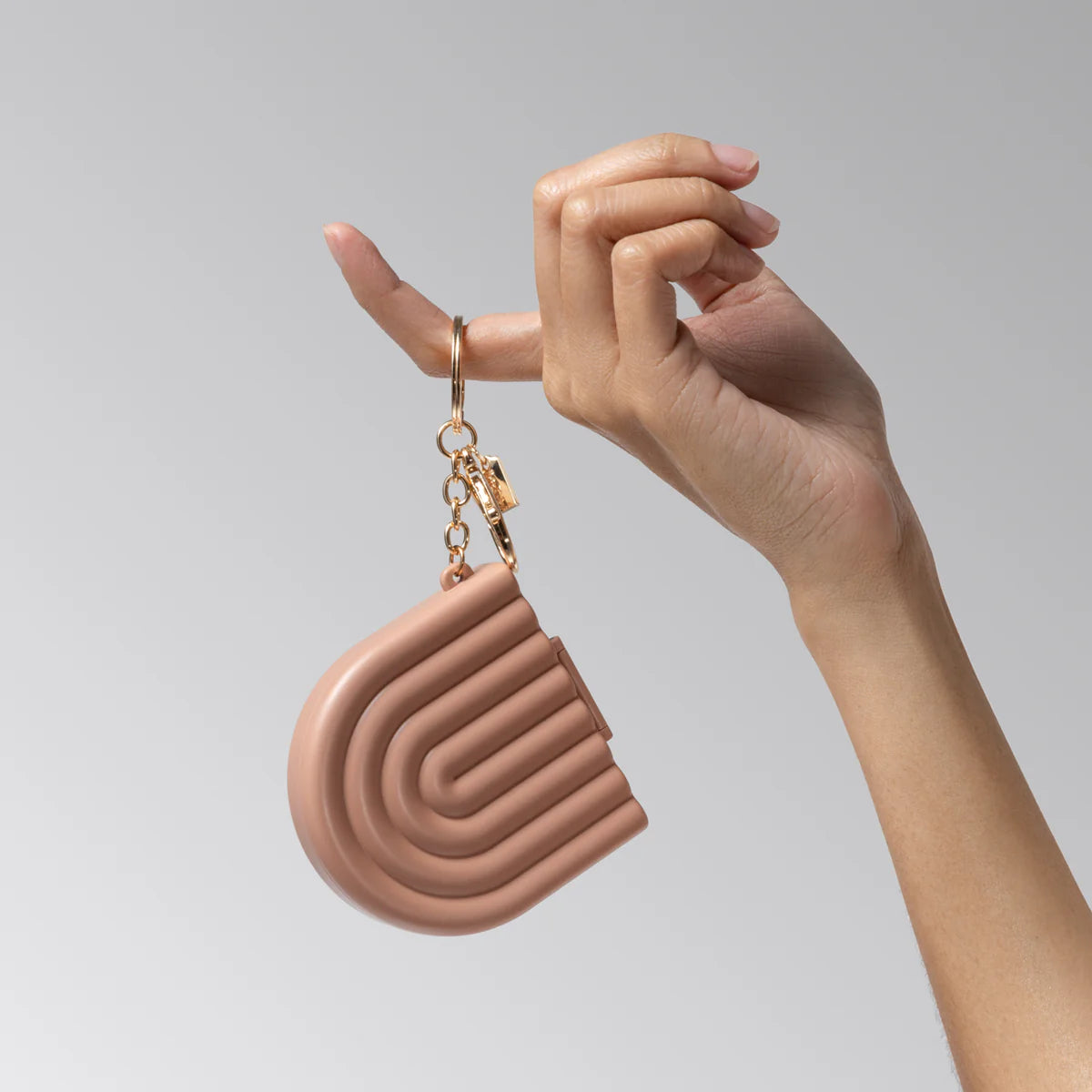 Kitsch Compact LED Spiegel Schlüsselanhänger – Terracotta