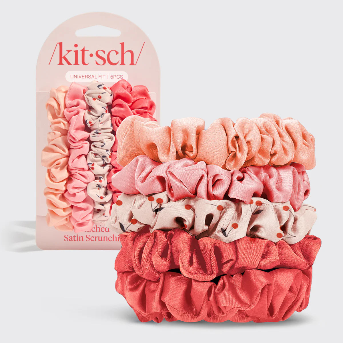 Kitsch Cherry Blossom Satin Scrunchies – 5er Set