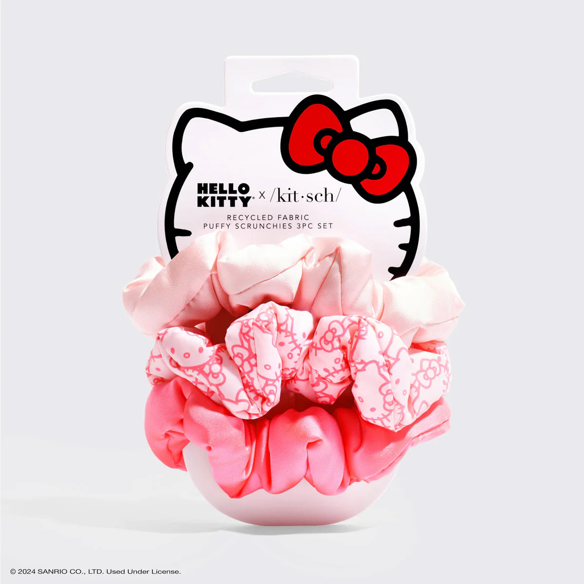 Hello Kitty x Kitsch Puffy Scrunchies – 3er Set aus recyceltem Stoff