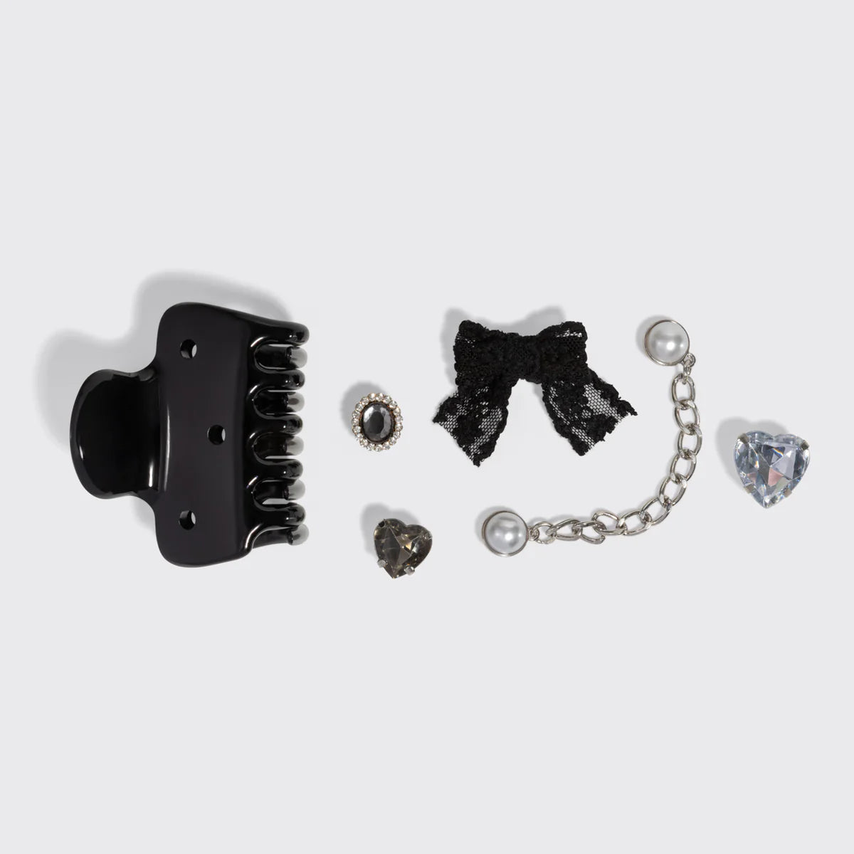 Kitsch Pop Cloud Clip Haarspange & Charms – Vintage Schwarz