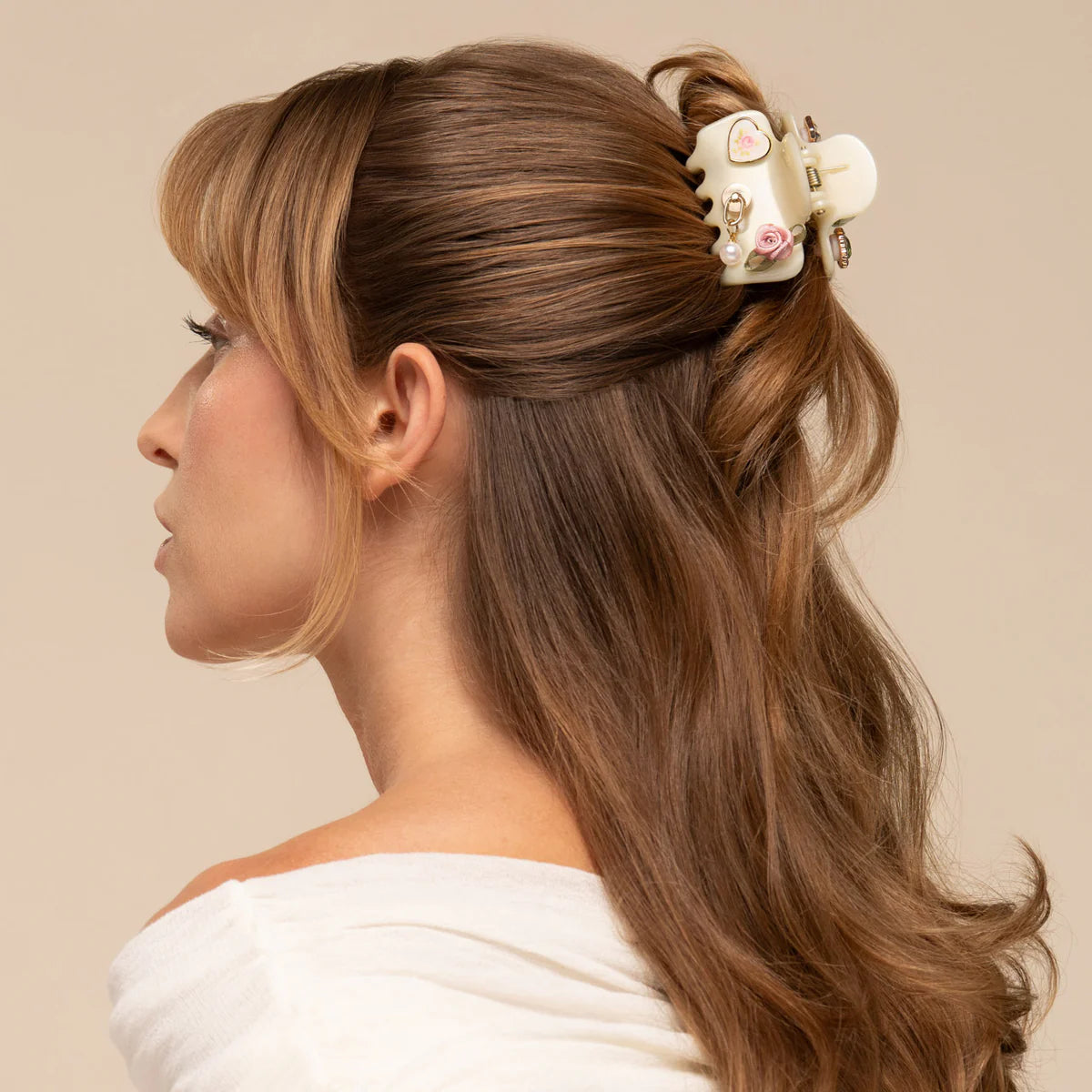 Kitsch Pop Cloud Clip Haarspange & Charms – Perlmutt Creme