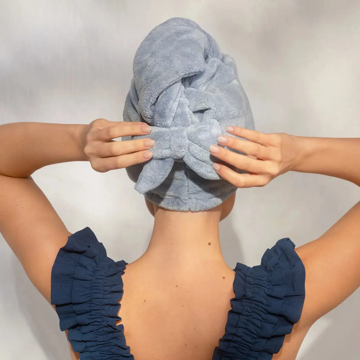 Kitsch Mikrofaser Haarturban mit Schleife – Coastal Blue