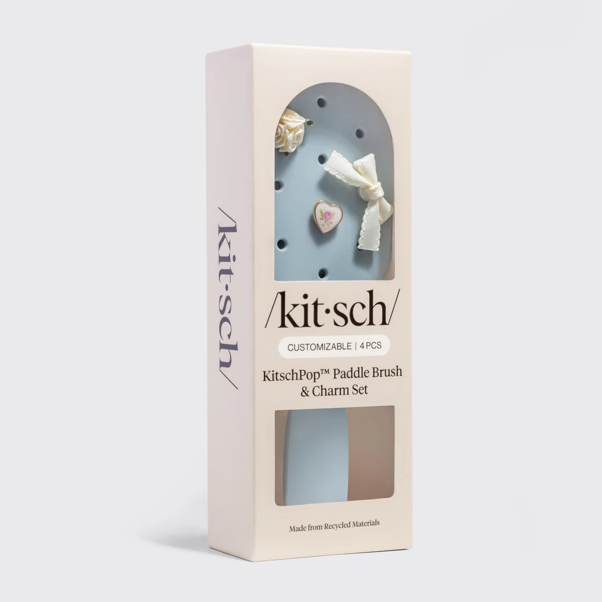 Kitsch Pop Charm Paddle Haarbürste - Personalisierbar – Blau