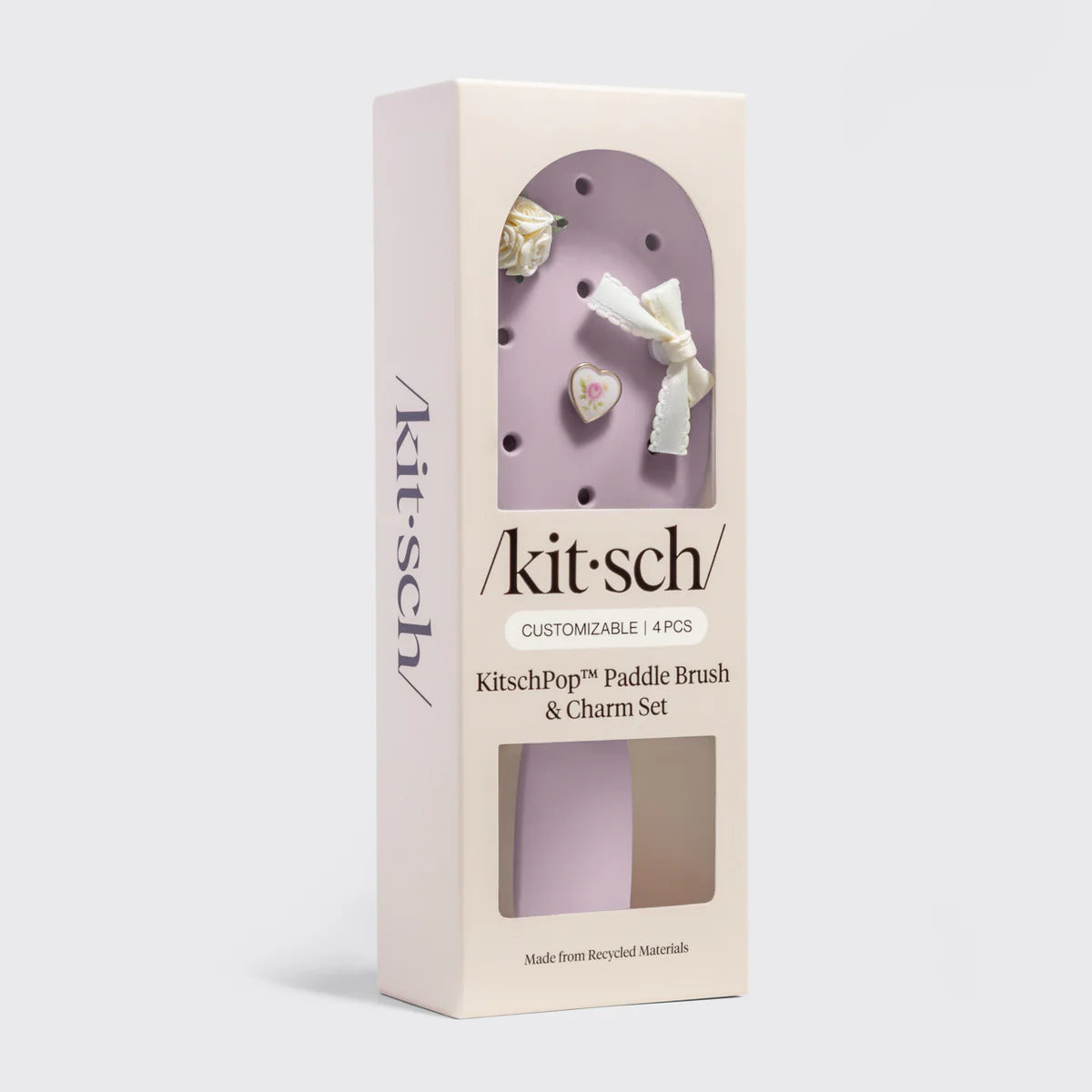 Kitsch Pop Charm Paddle Haarbürste - Personalisierbar – Flieder