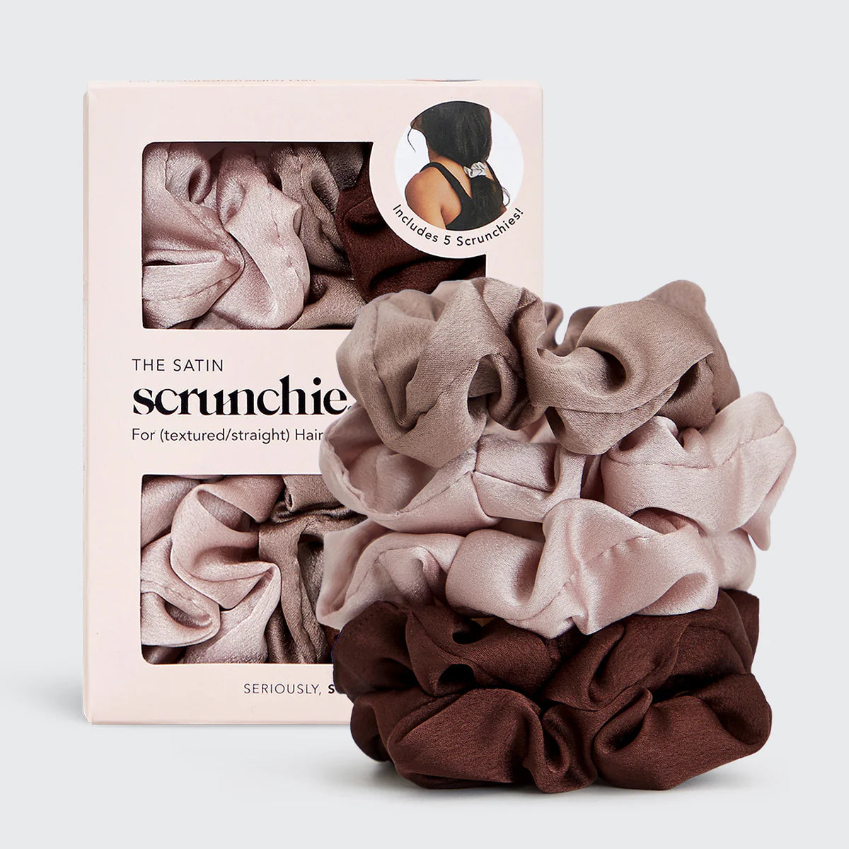 Kitsch Satin Sleep Scrunchies – Cameo (5er Set)