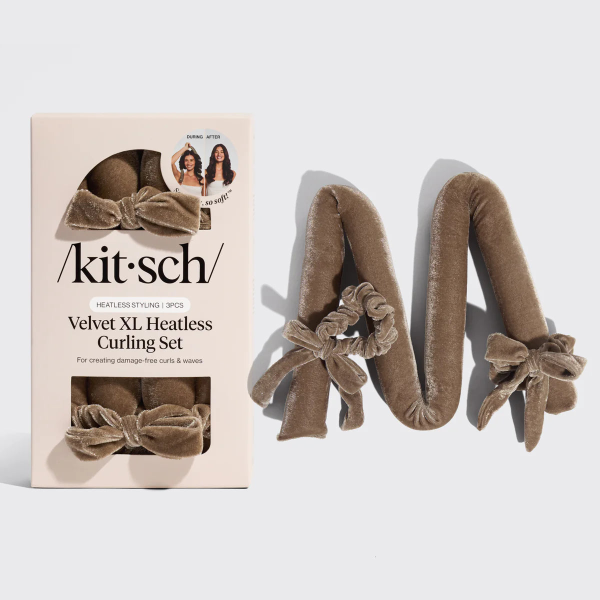 Kitsch Heatless Curling Set XL – Velvet Samt Lockenstab Eucalyptus