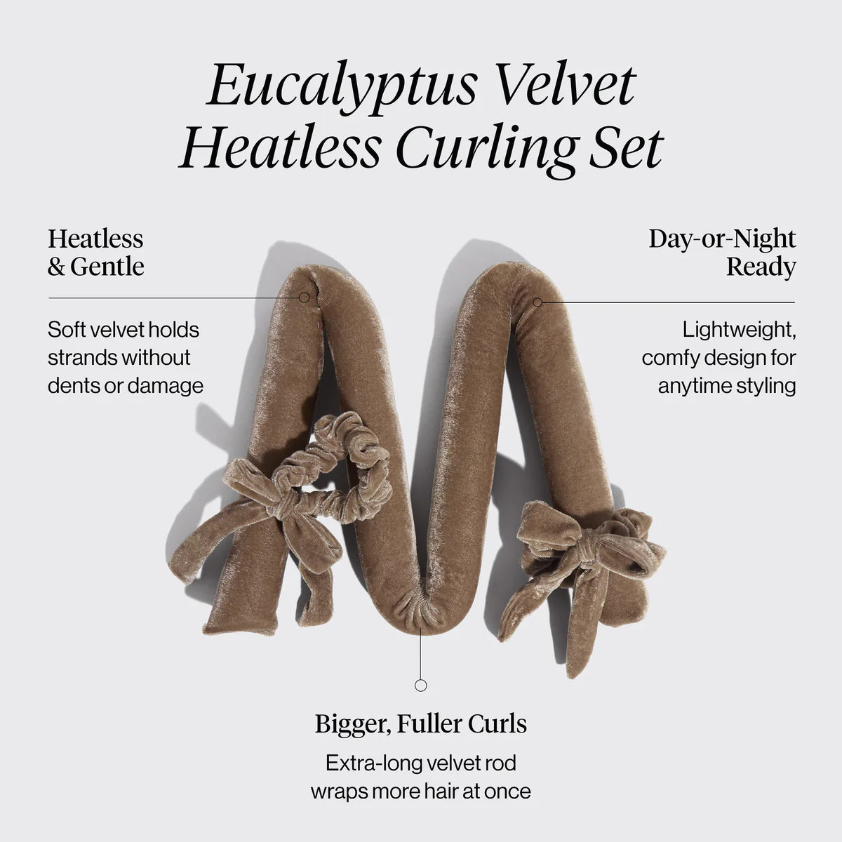 Kitsch Heatless Curling Set XL – Velvet Samt Lockenstab Eucalyptus