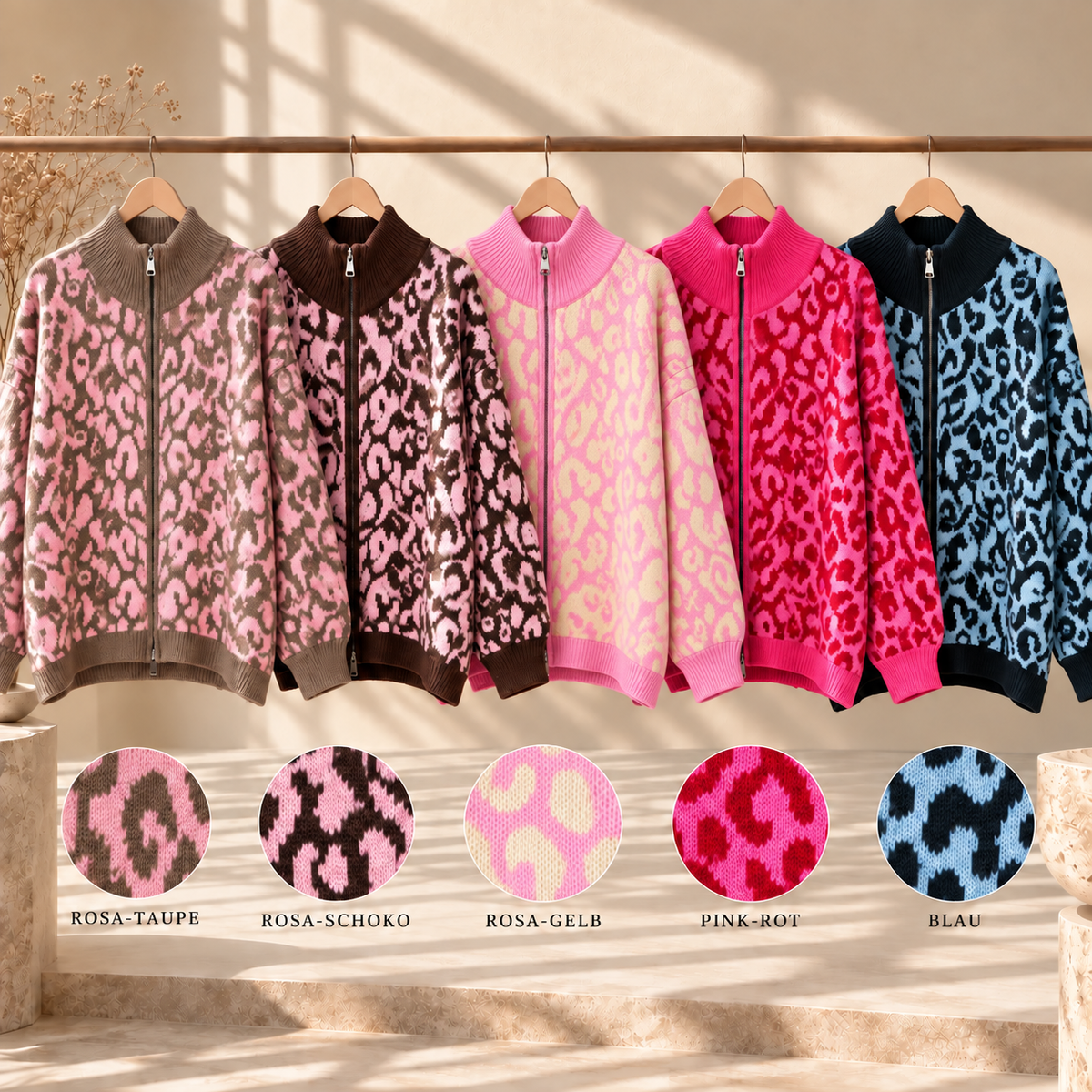 Leo Zipper Cardigan – Candy Colors
