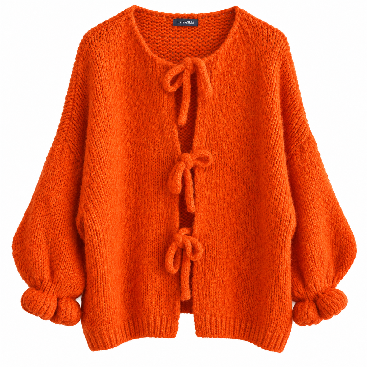 Kuscheliger Bow Cardigan – Strickjacke mit Schleifen