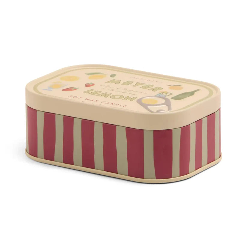 Meyer Lemon Duftkerze in Metalldose - Zitrone & Erdbeere – Paddywax Bistro Kollektion
