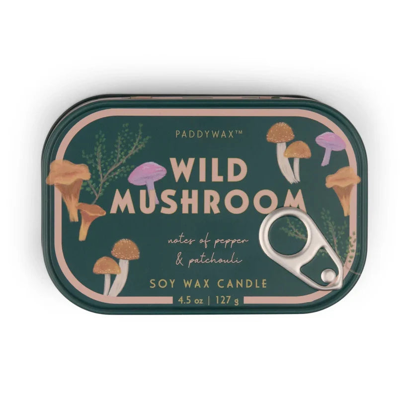 Wild Mushroom Duftkerze in Metalldose - Patchouli & Pfeffer – Paddywax Bistro Kollektion