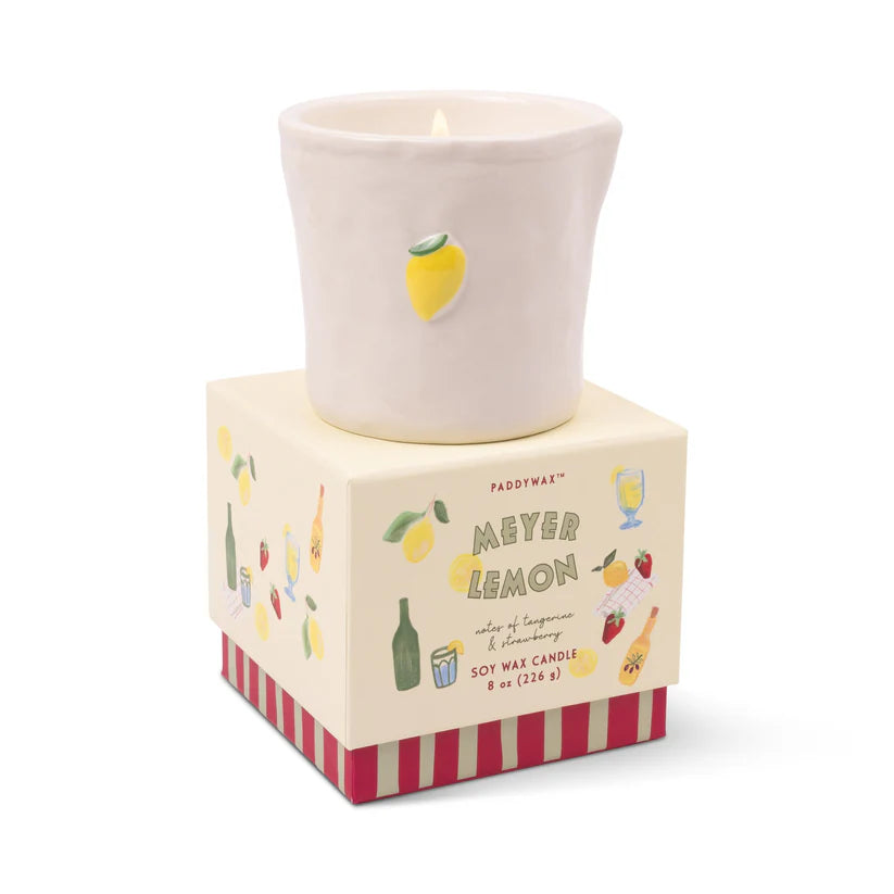 Meyer Lemon Duftkerze in Keramikgefäß – Paddywax Bistro Kollektion