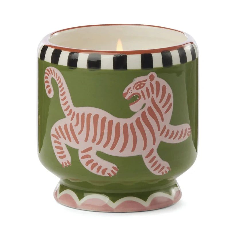 Tiger Duftkerze in Keramikgefäß - Black Cedar & Fig – Paddywax A Dopo Kollektion