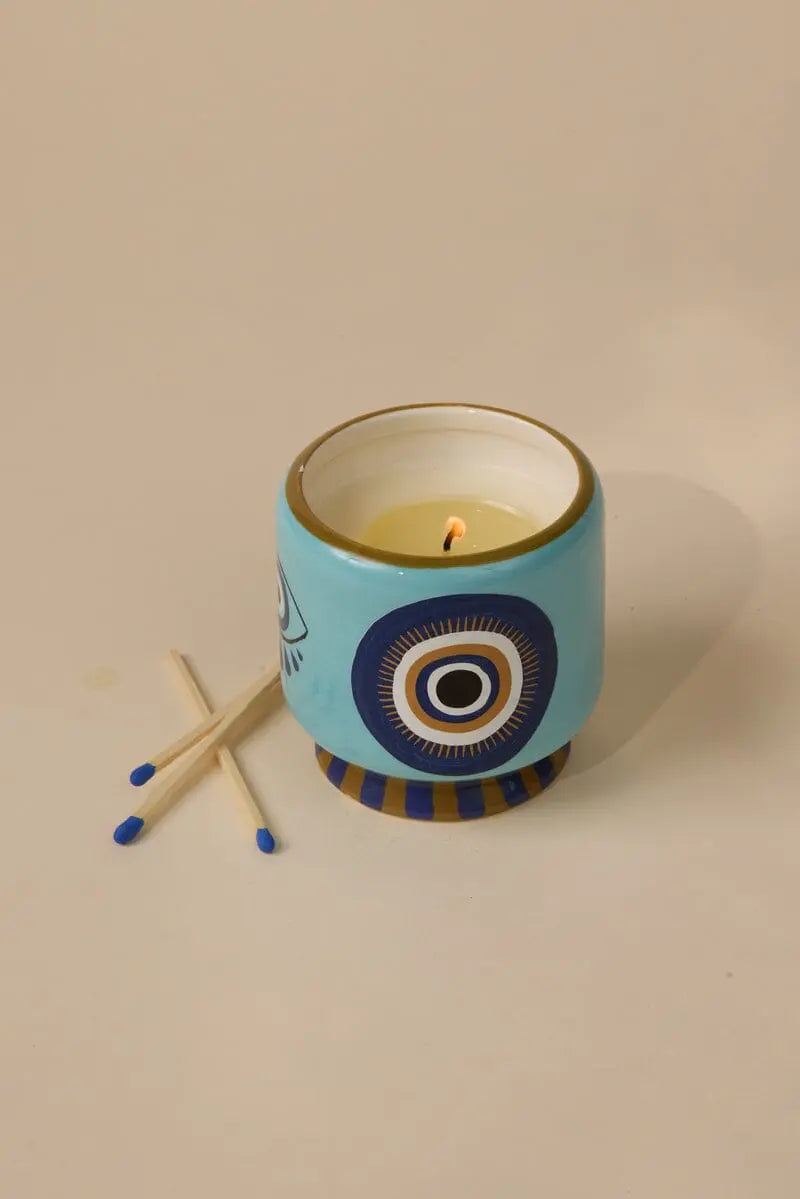 Evil Eye Duftkerze in Keramikgefäß - Incense & Smoke – Paddywax A Dopo Kollektion