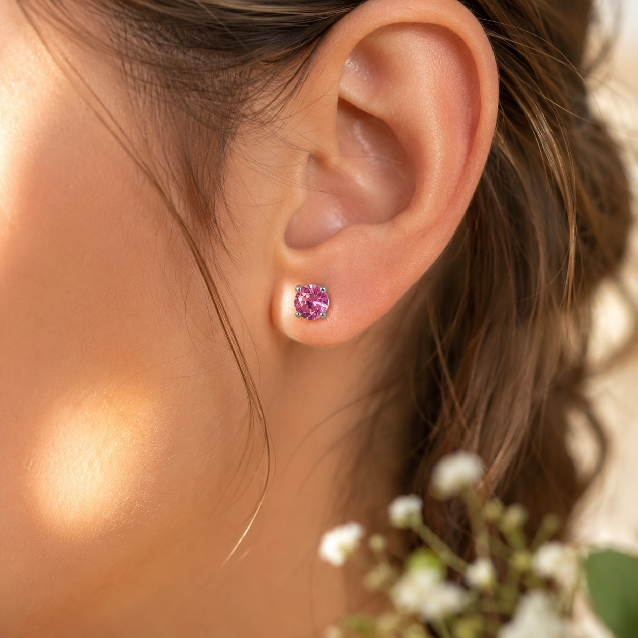 Pink Topas Ohrstecker aus 925 Sterling Silber – Strahlende Eleganz in zartem Rosa