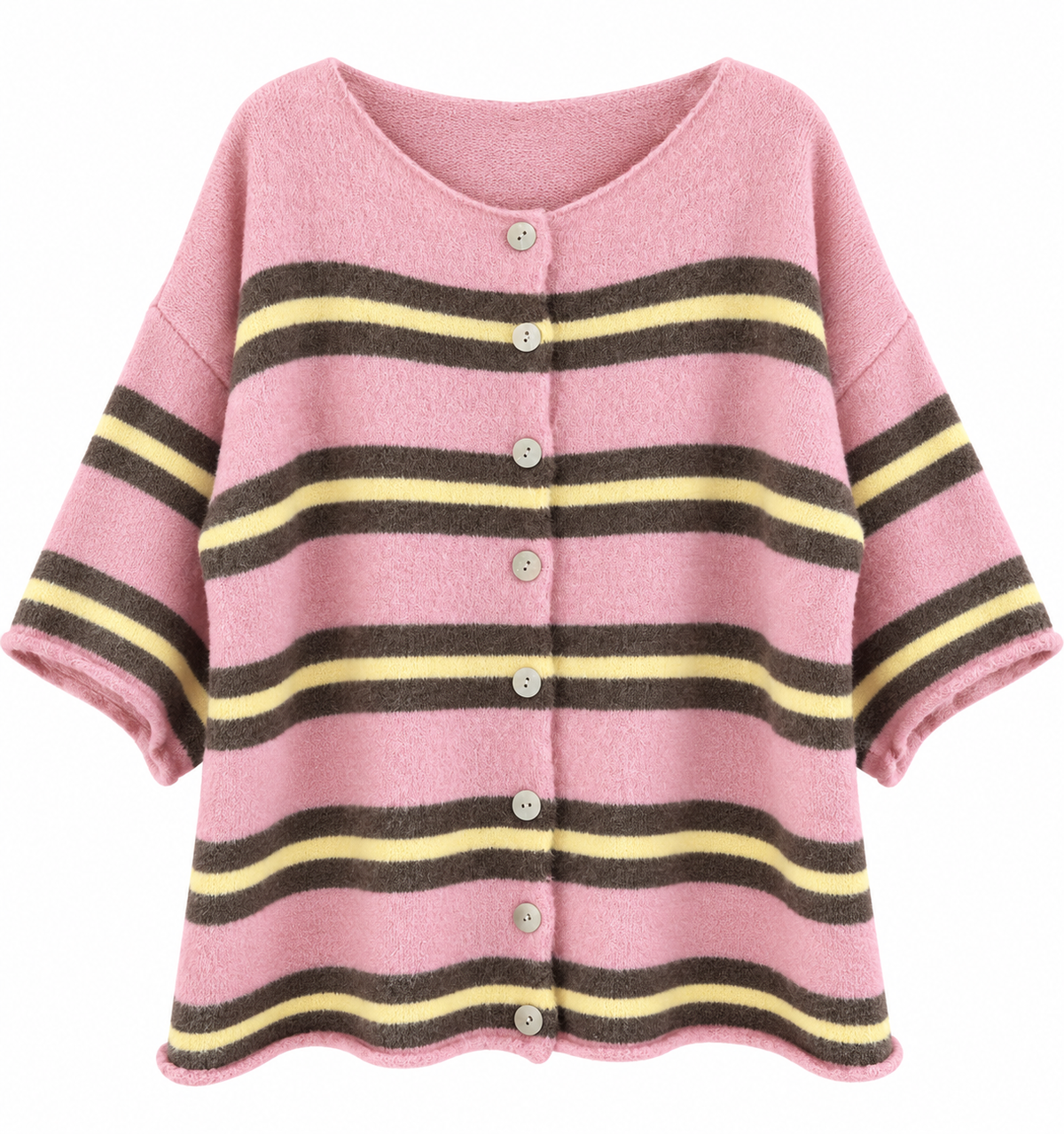 Kuscheliger Streifen Cardigan mit Wolle