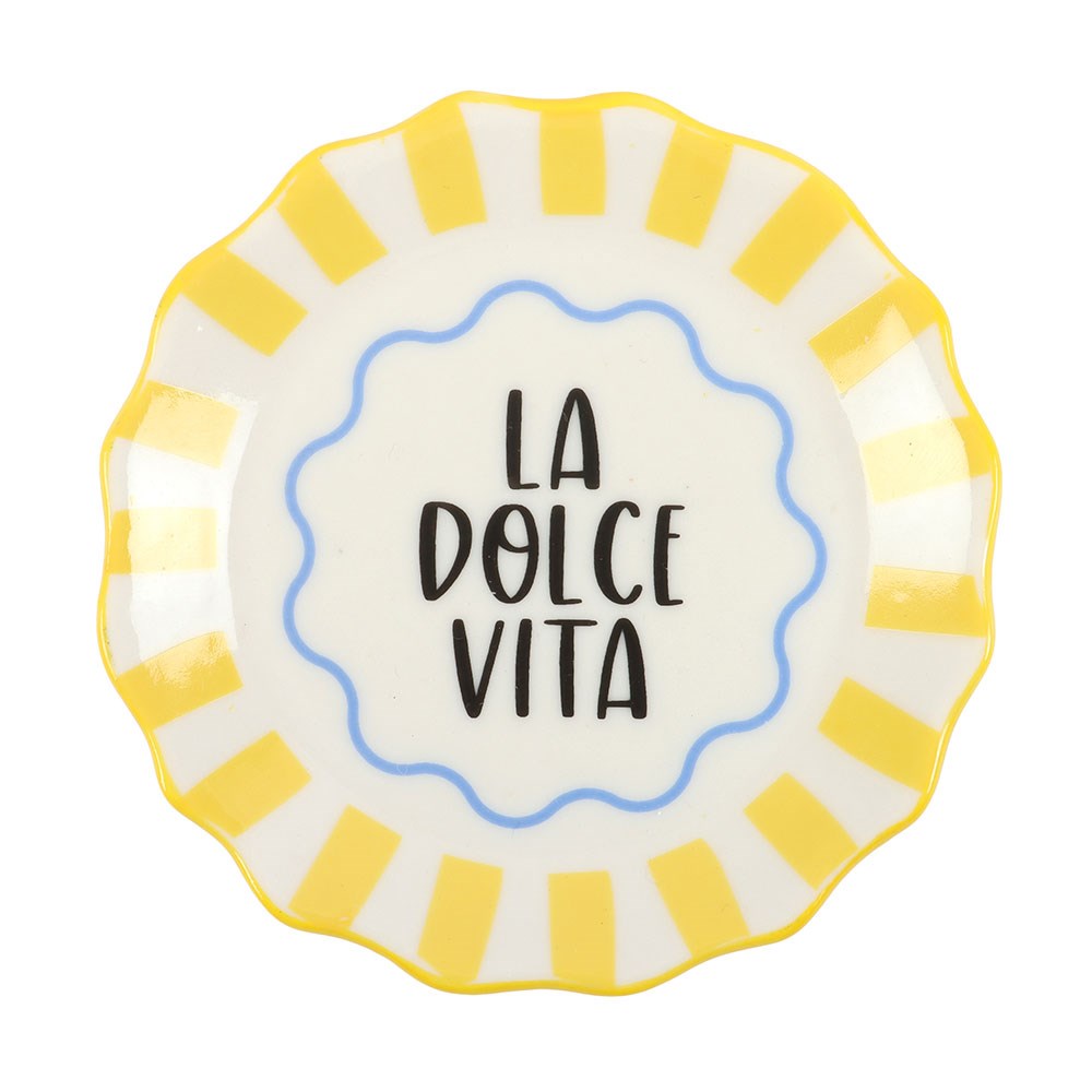 Schmuckschale „La Dolce Vita“ – Keramikschale mit gelben Streifen