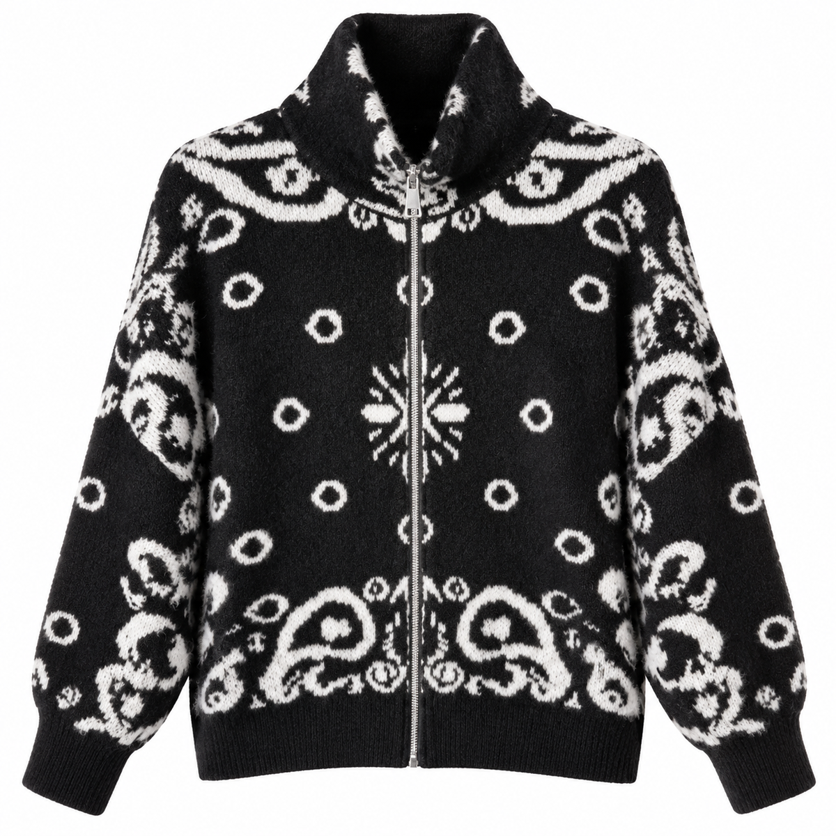 Paisley Zipper Cardigan