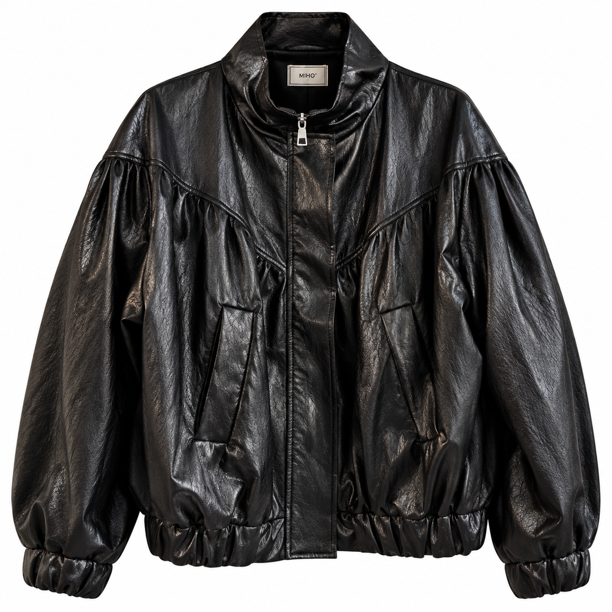 Glossy Bomberjacke in Lederoptik