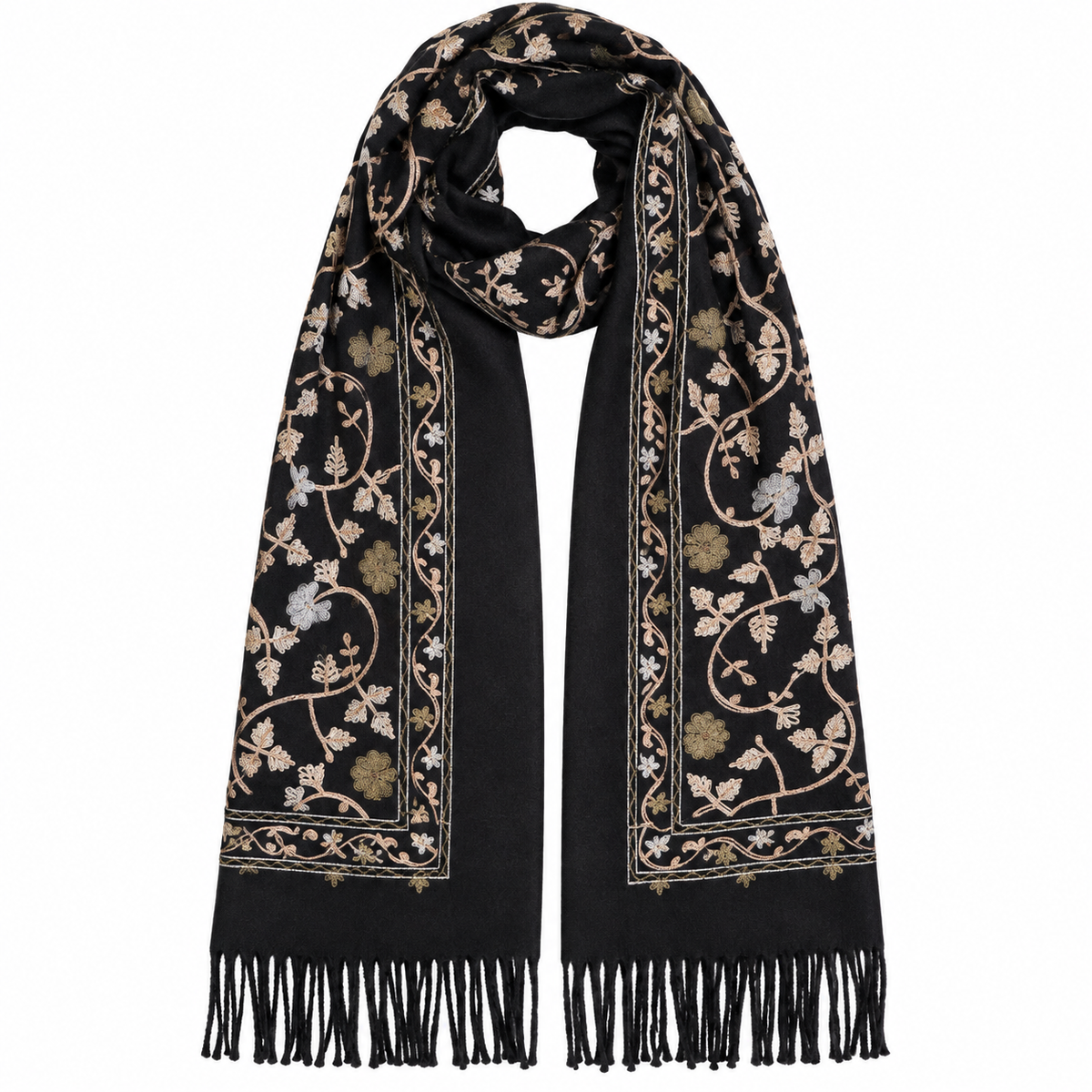 Bestickter Schal – Florale Eleganz