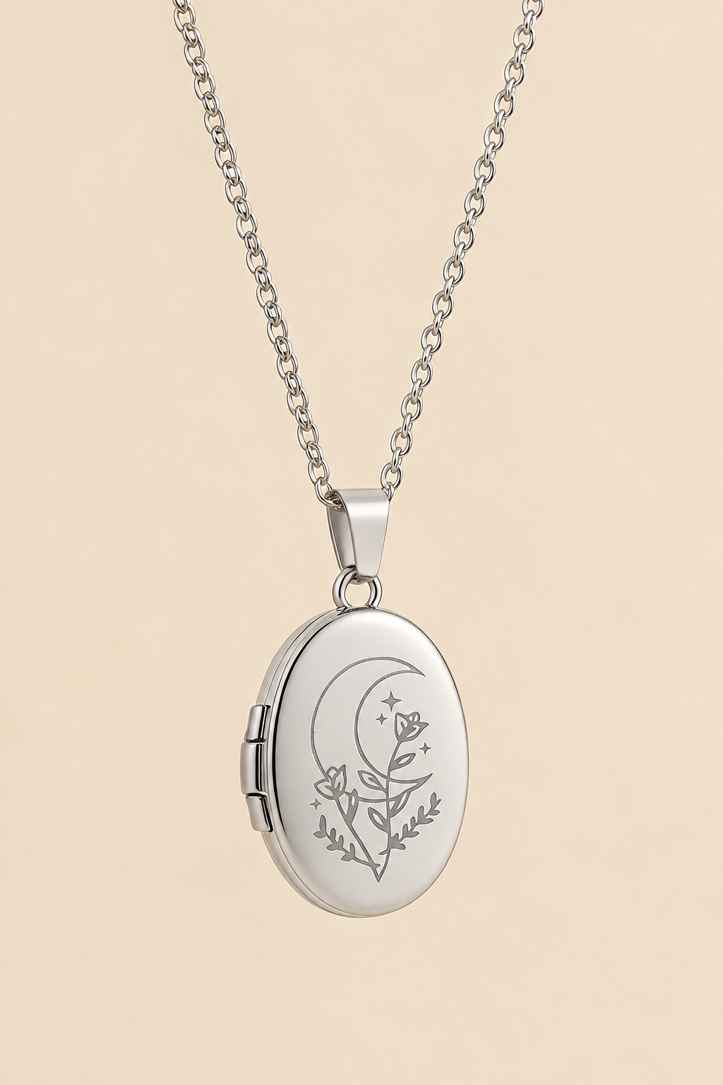 Celestial Secrets – Medaillon Kette mit Sonne, Mond & Schutzauge