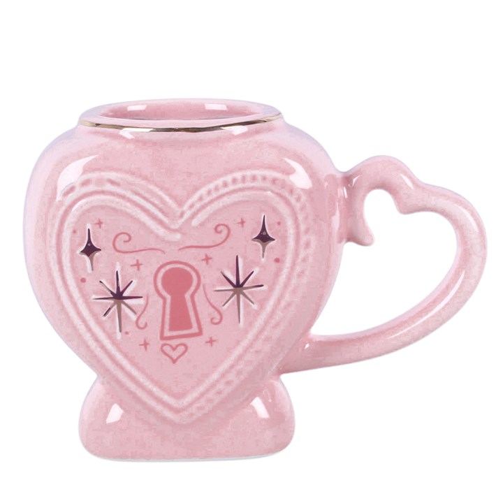 Key to My Heart – Herz Tasse mit goldenem Schlüssel-Rührer
