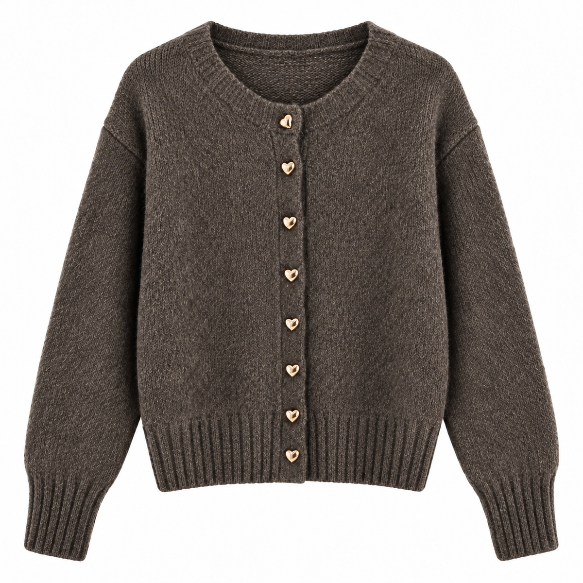 Kuscheliger Strickcardigan mit Herzknöpfen