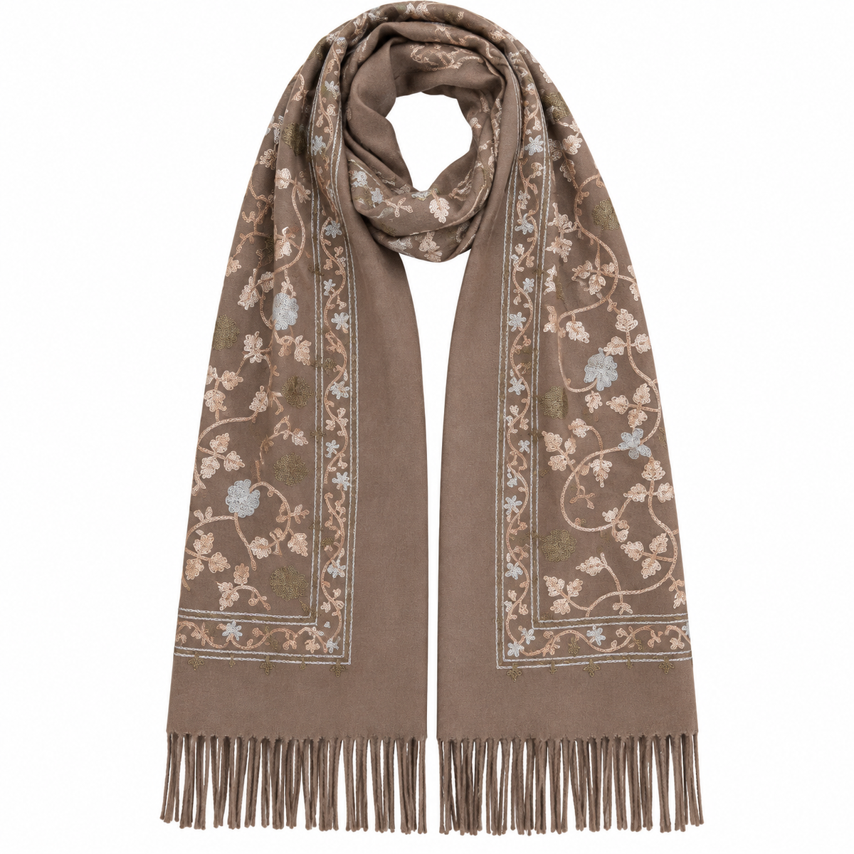 Bestickter Schal – Florale Eleganz