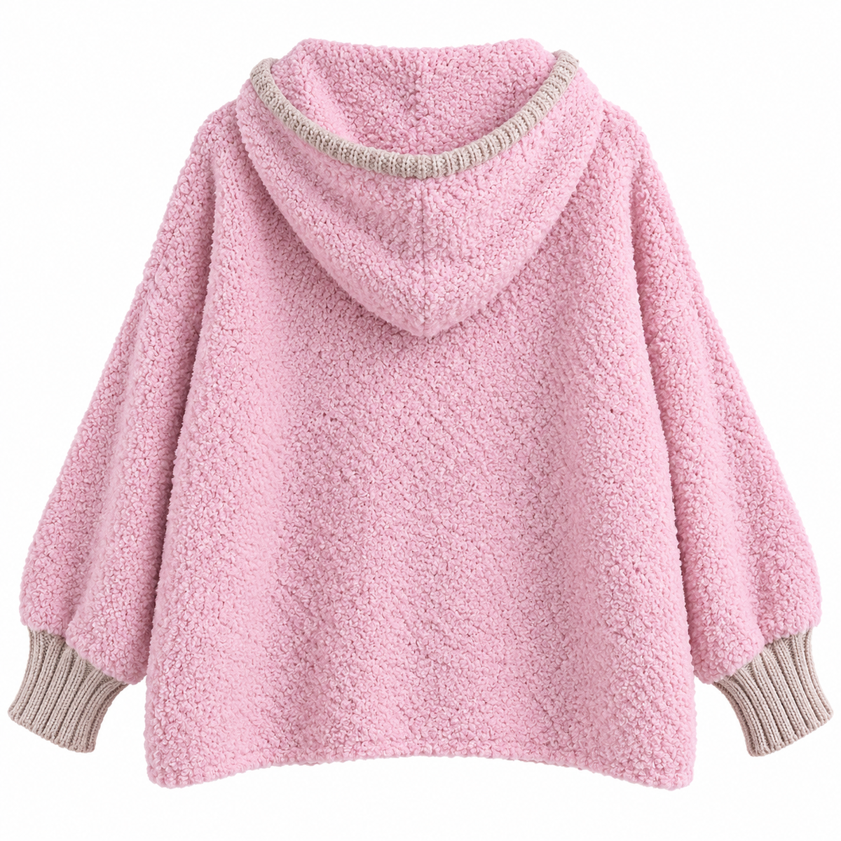 Teddy Zipper Hoodie – Rosa