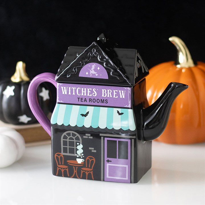 Hexenhaus Keramik Teekanne „Witches Brew Tea Rooms“ – Für magische Teemomente