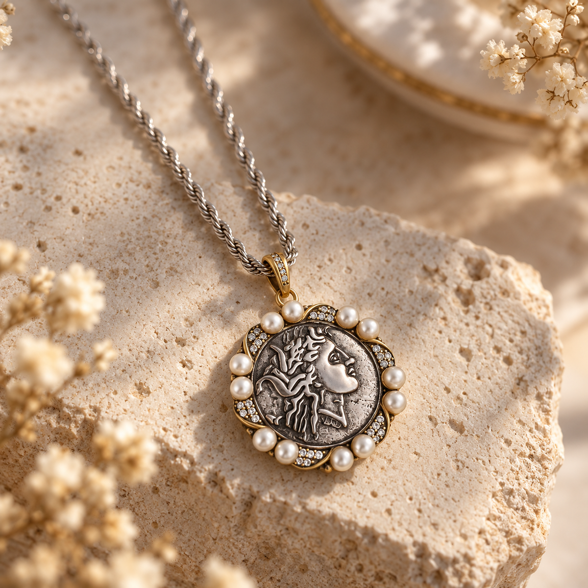 Vintage Coin Perlenkette